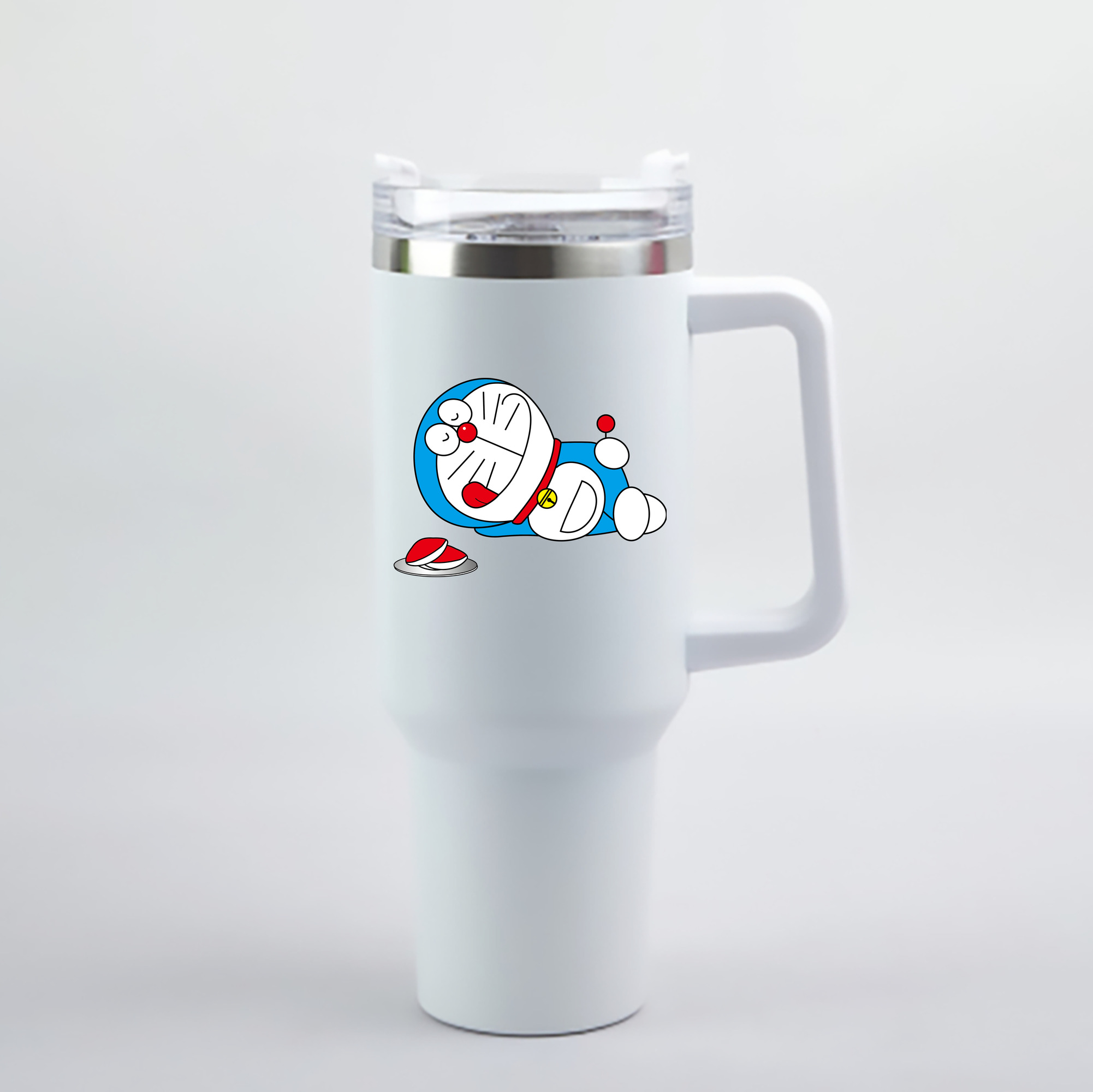 （画像用） ドラえもん Doraemon 1200mL車用タンブラー - クリスタルステッカー（プラスチックストロー付き）