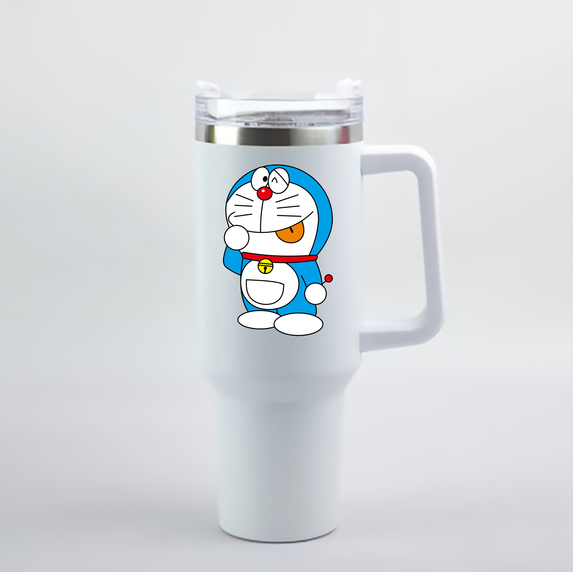 （画像用） ドラえもん Doraemon 1200mL車用タンブラー - クリスタルステッカー（プラスチックストロー付き）