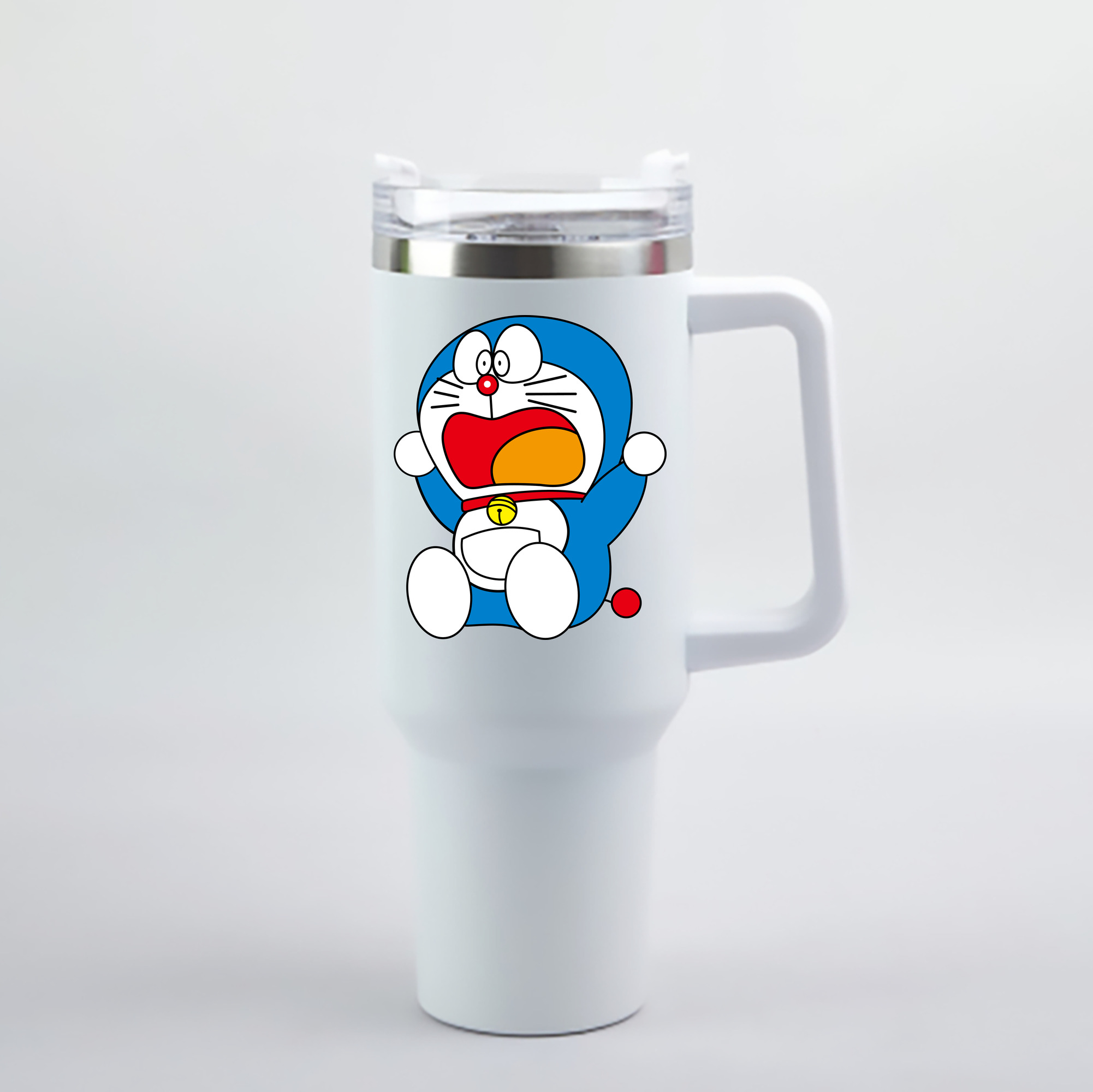 （画像用） ドラえもん Doraemon 1200mL車用タンブラー - クリスタルステッカー（プラスチックストロー付き）
