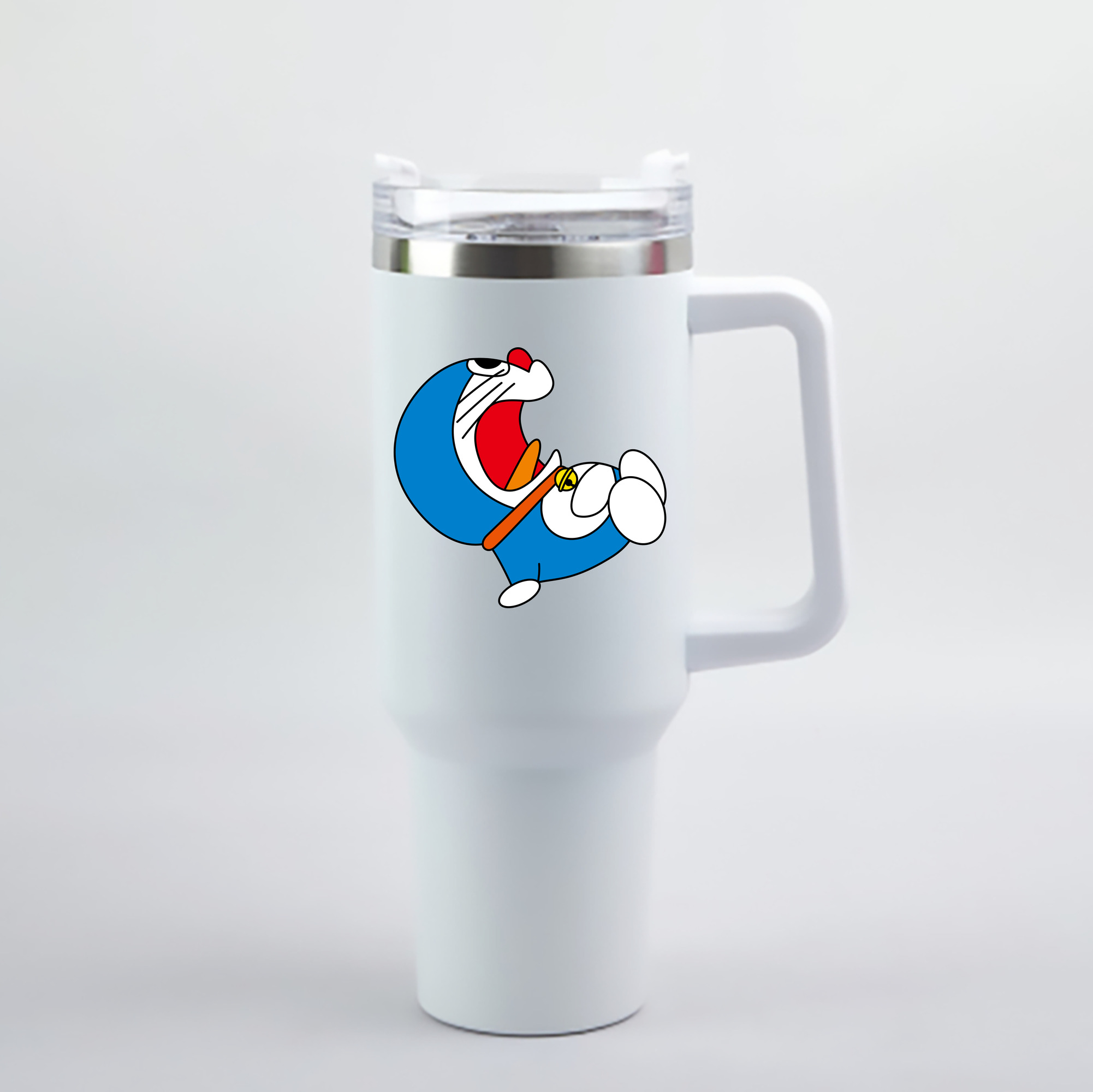 （画像用） ドラえもん Doraemon 1200mL車用タンブラー - クリスタルステッカー（プラスチックストロー付き）