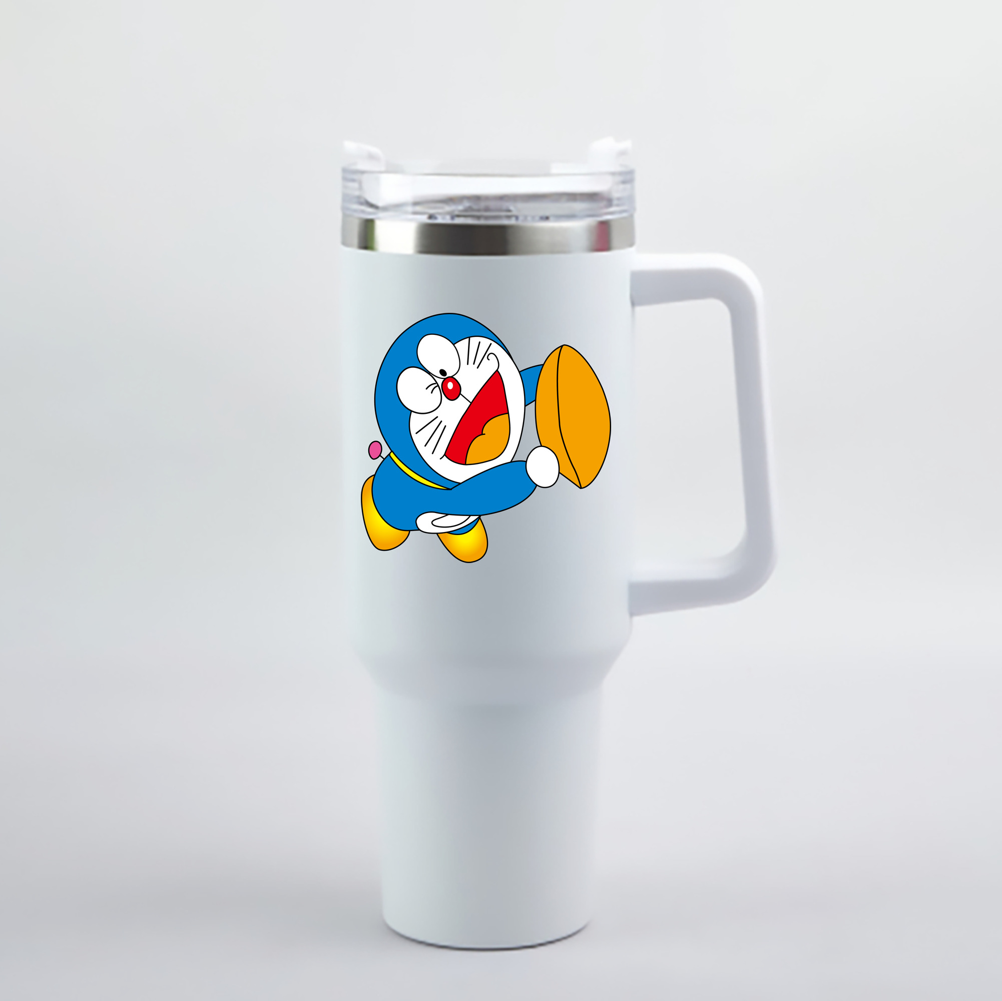 （画像用） ドラえもん Doraemon 1200mL車用タンブラー - クリスタルステッカー（プラスチックストロー付き）