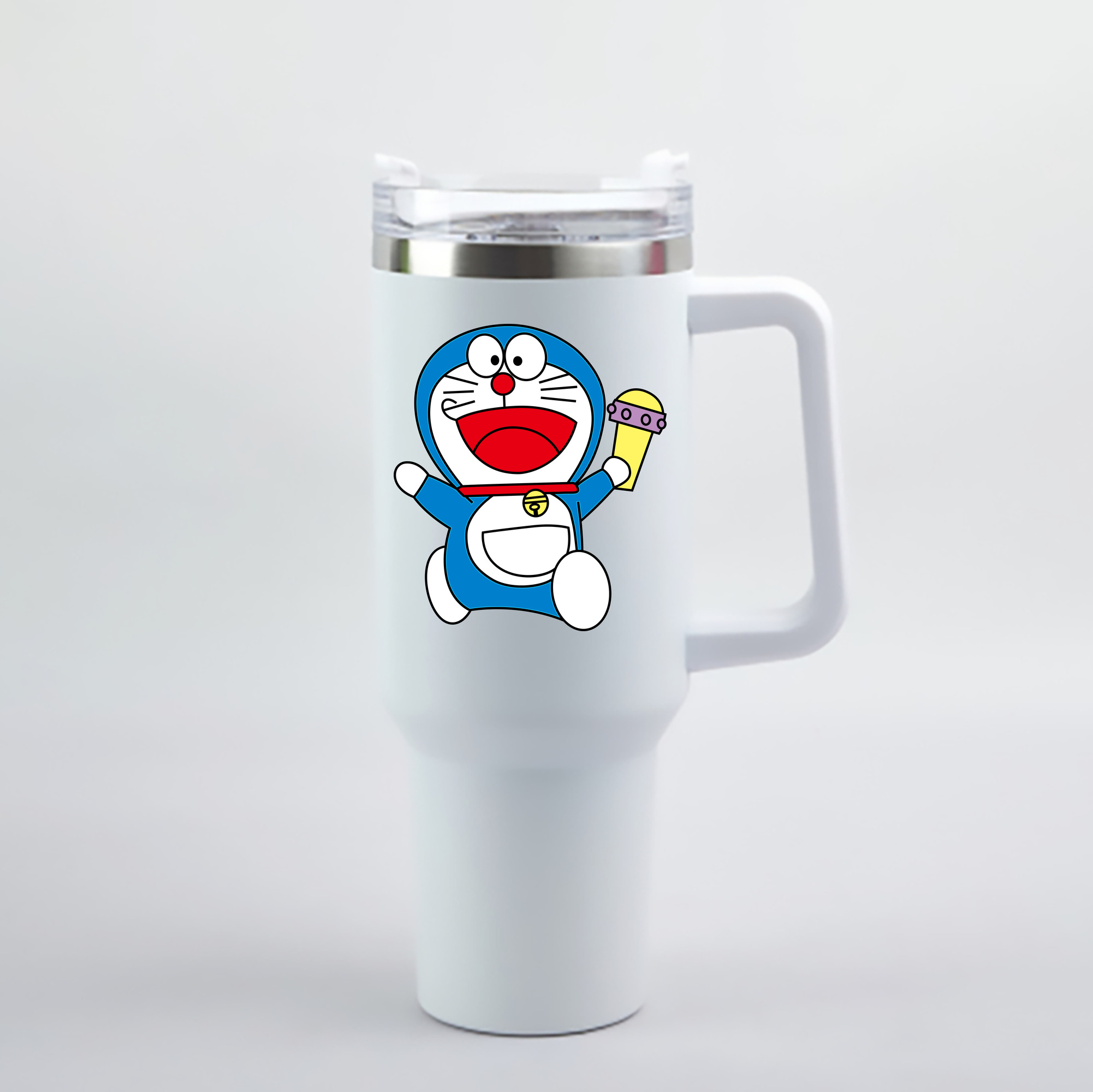 （画像用） ドラえもん Doraemon 1200mL車用タンブラー - クリスタルステッカー（プラスチックストロー付き）