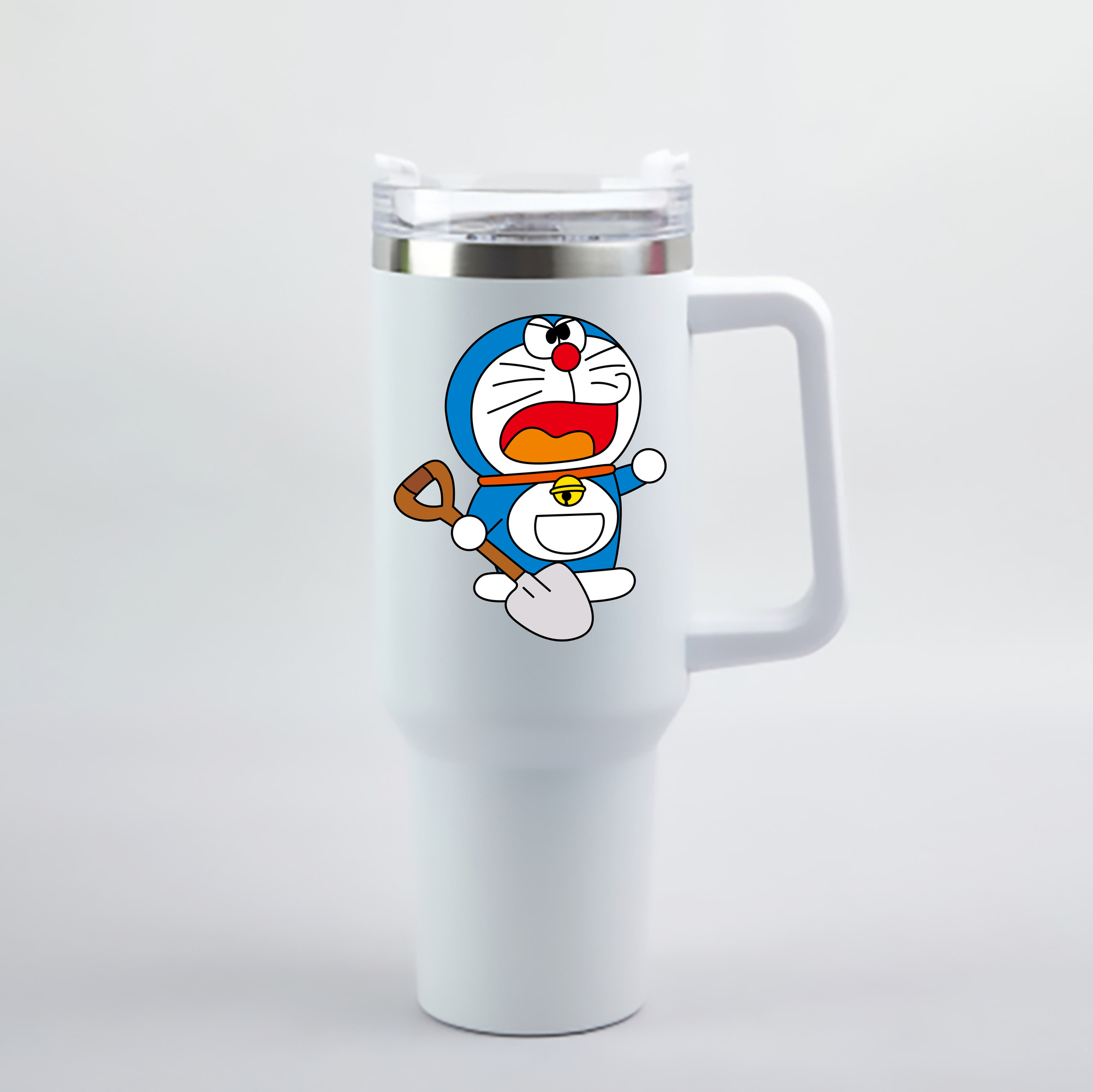 （画像用） ドラえもん Doraemon 1200mL車用タンブラー - クリスタルステッカー（プラスチックストロー付き）