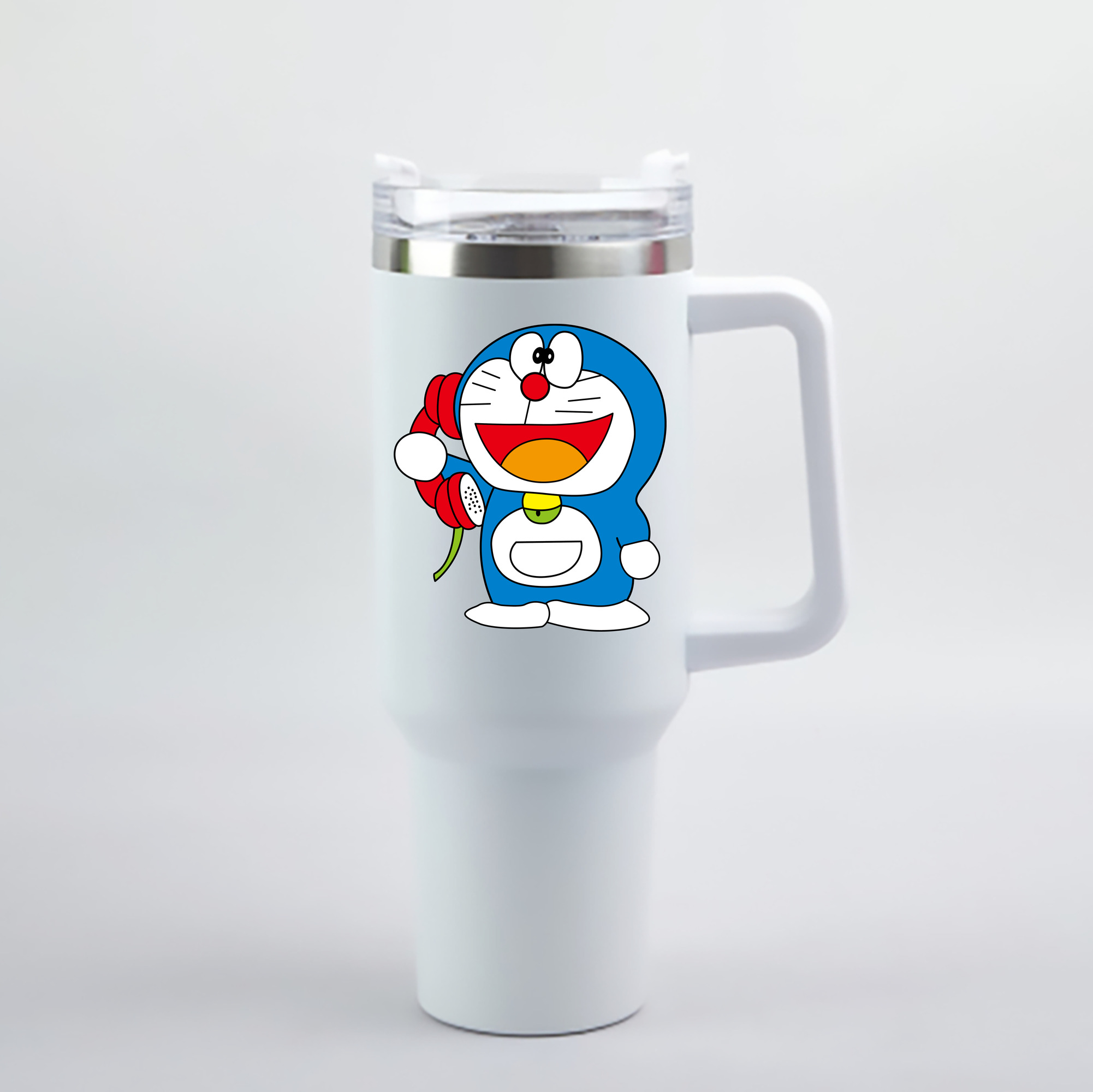 （画像用） ドラえもん Doraemon 1200mL車用タンブラー - クリスタルステッカー（プラスチックストロー付き）
