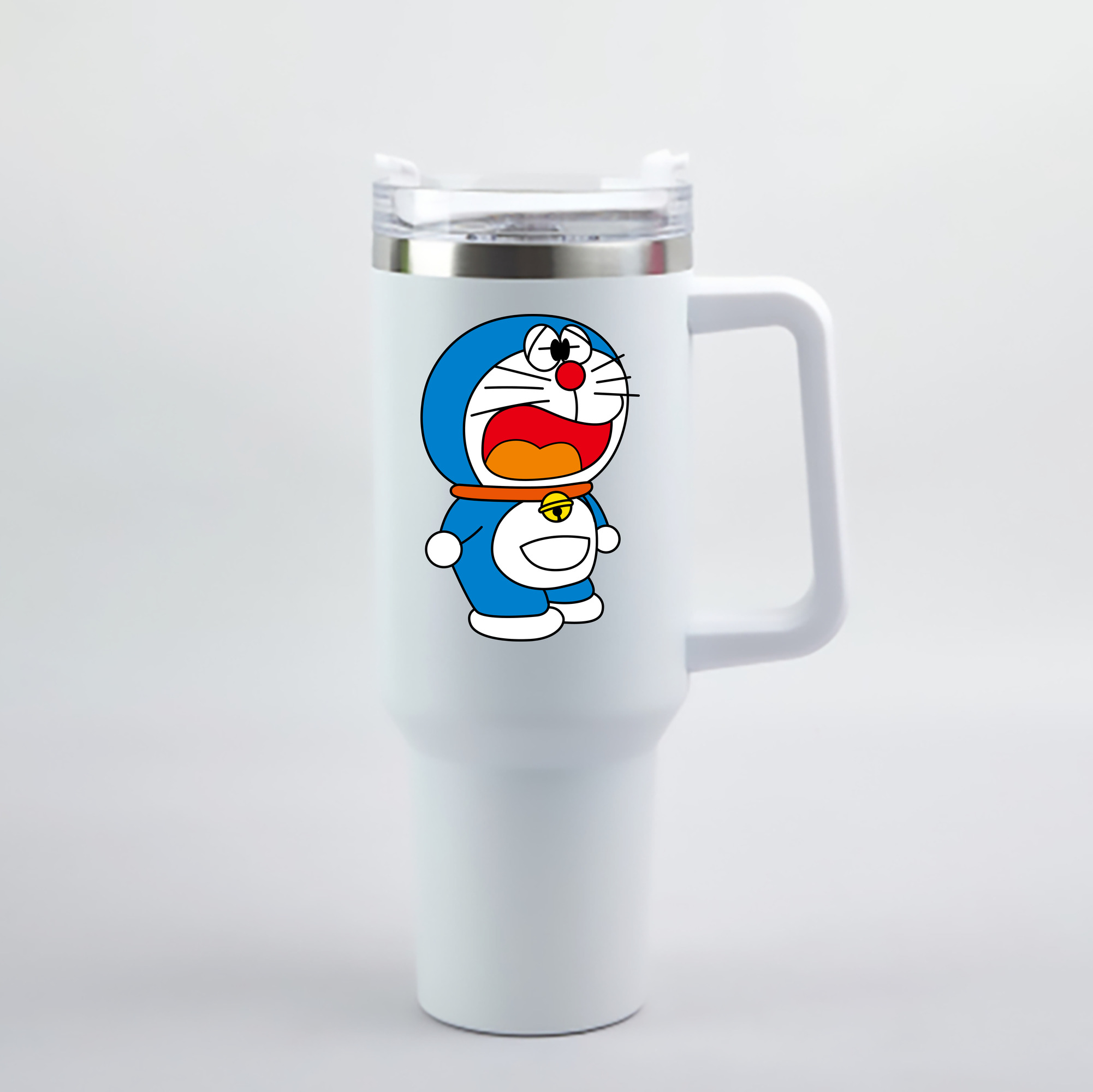 （画像用） ドラえもん Doraemon 1200mL車用タンブラー - クリスタルステッカー（プラスチックストロー付き）