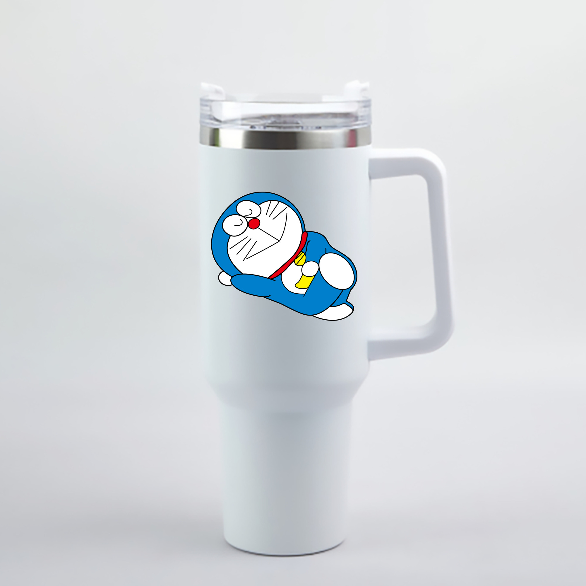 （画像用） ドラえもん Doraemon 1200mL車用タンブラー - クリスタルステッカー（プラスチックストロー付き）