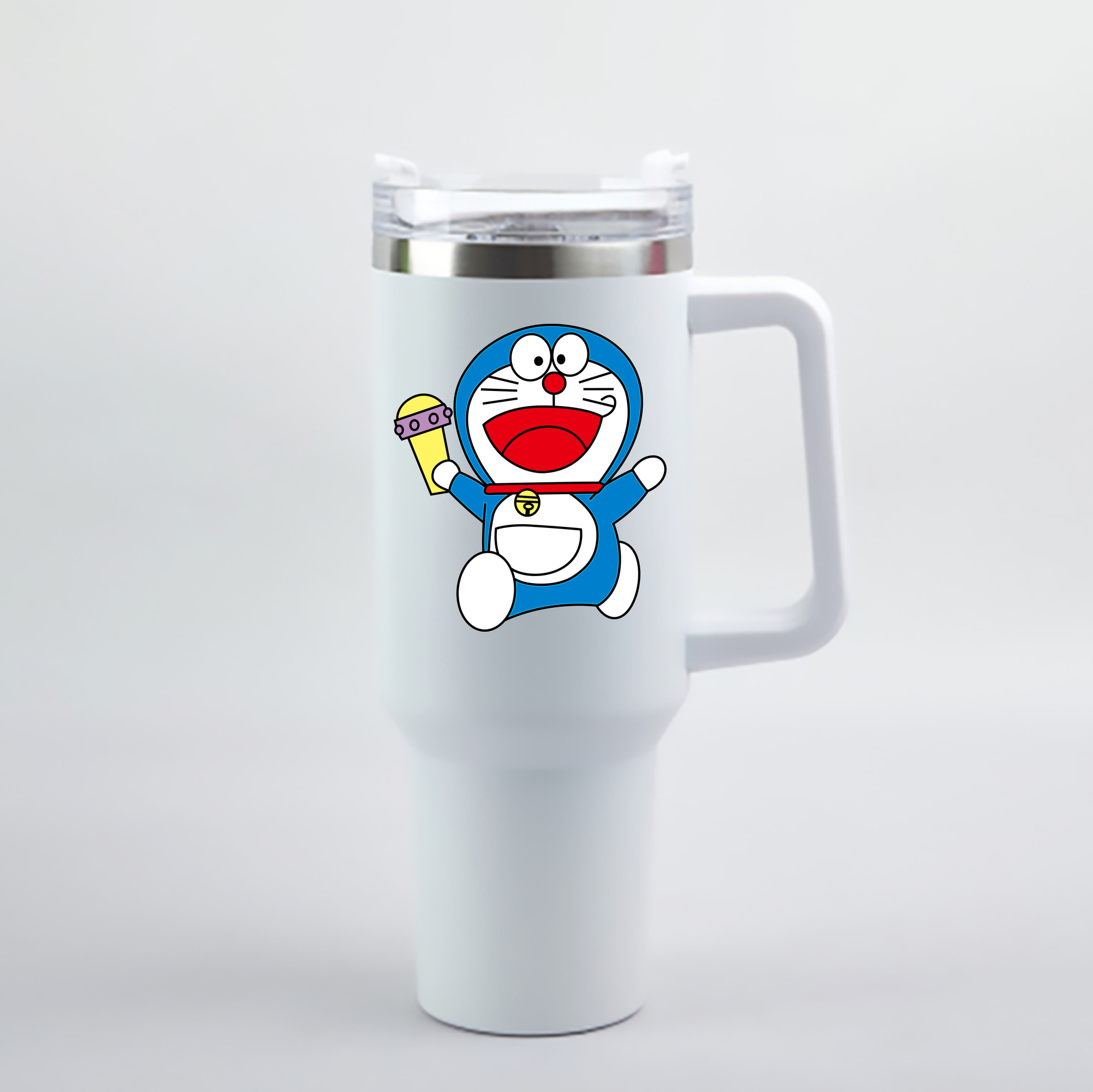 （画像用） ドラえもん Doraemon 1200mL車用タンブラー - クリスタルステッカー（プラスチックストロー付き）