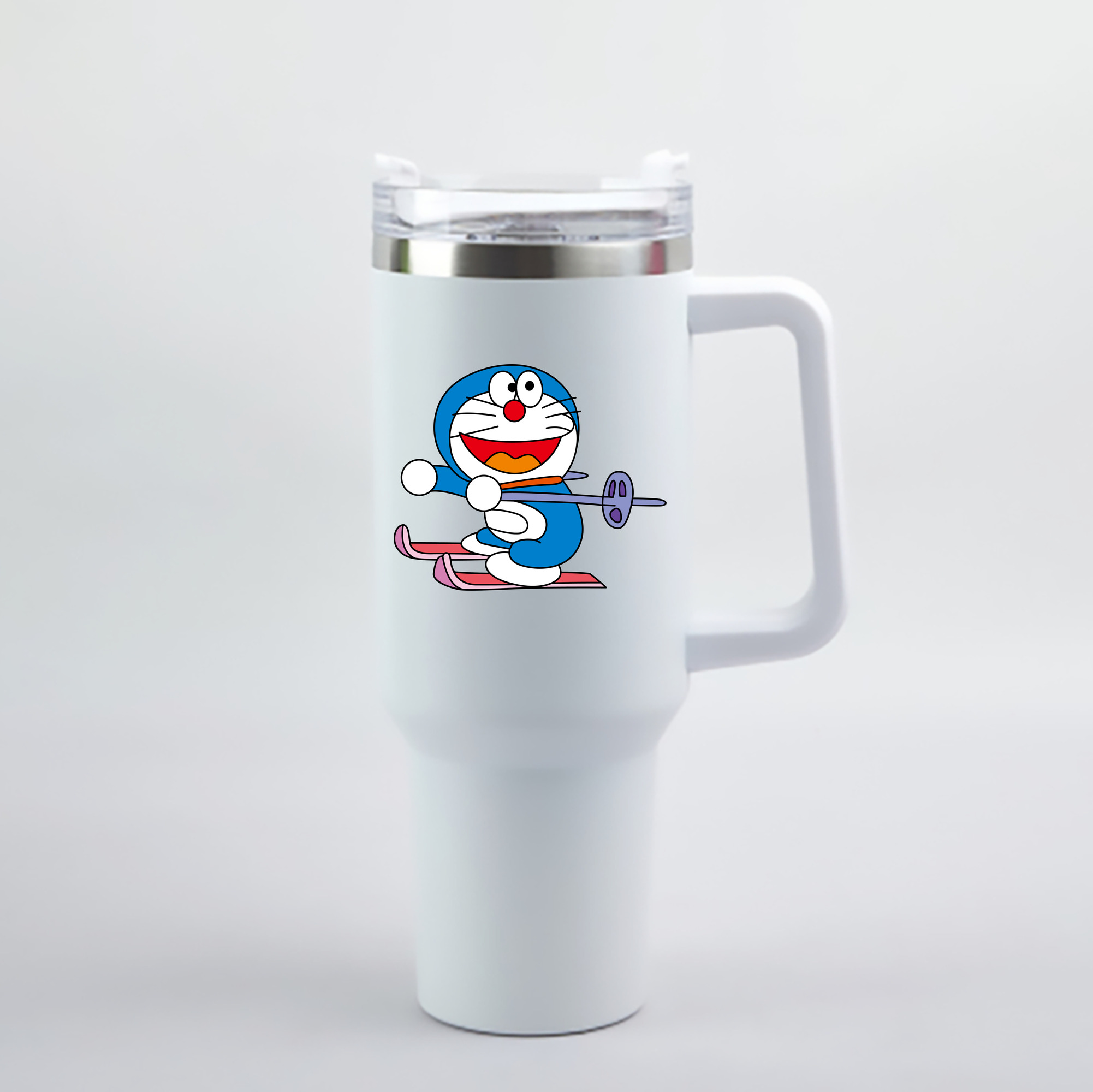 （画像用） ドラえもん Doraemon 1200mL車用タンブラー - クリスタルステッカー（プラスチックストロー付き）