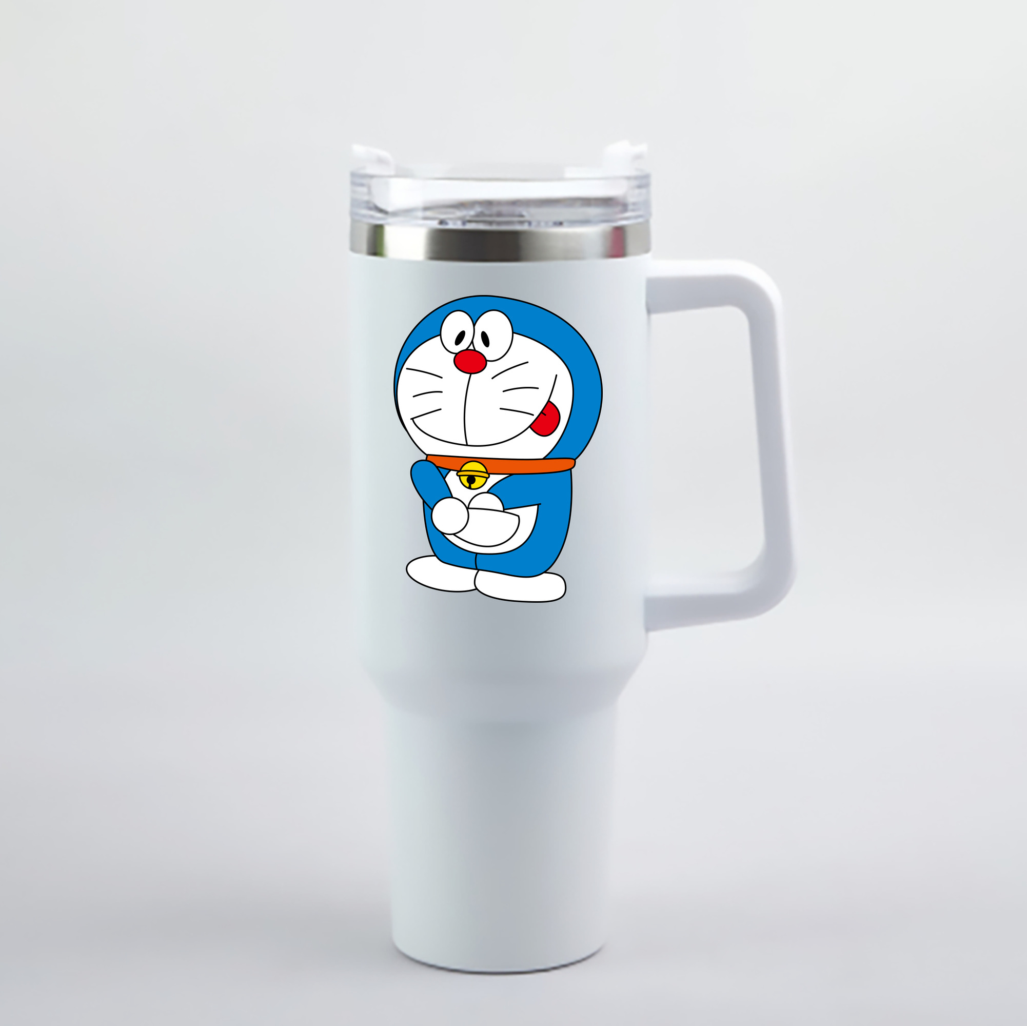 （画像用） ドラえもん Doraemon 1200mL車用タンブラー - クリスタルステッカー（プラスチックストロー付き）
