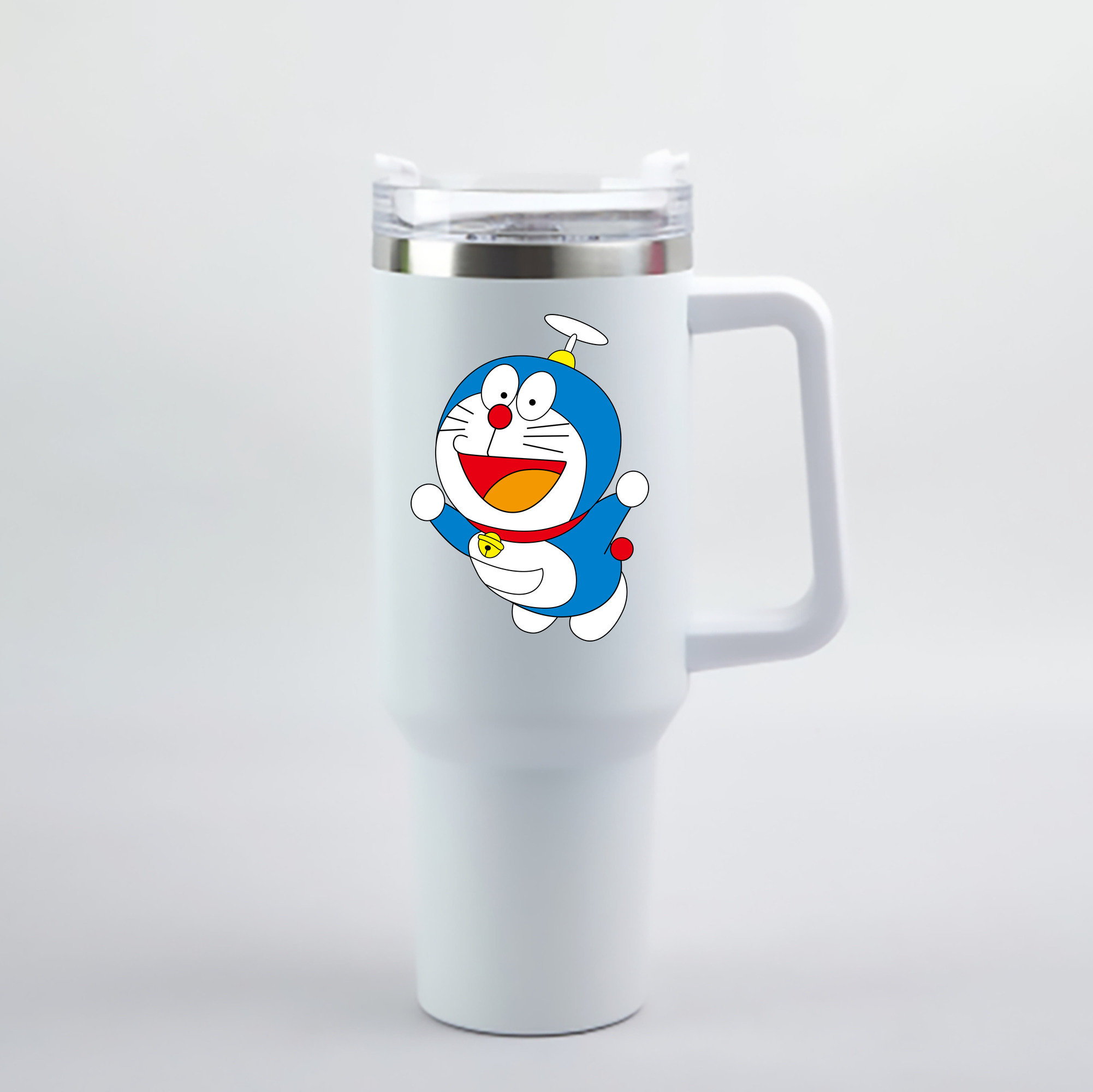 （画像用） ドラえもん Doraemon 1200mL車用タンブラー - クリスタルステッカー（プラスチックストロー付き）