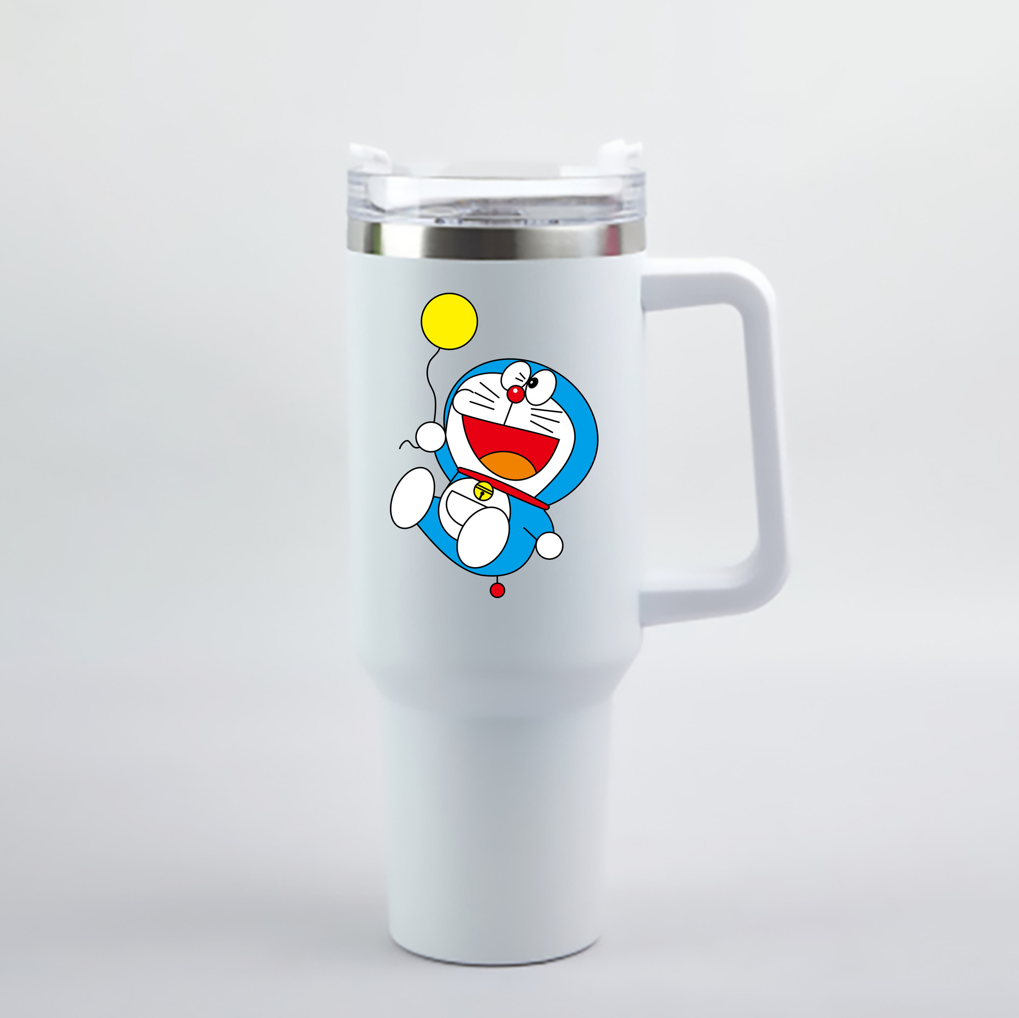 （画像用） ドラえもん Doraemon 1200mL車用タンブラー - クリスタルステッカー（プラスチックストロー付き）