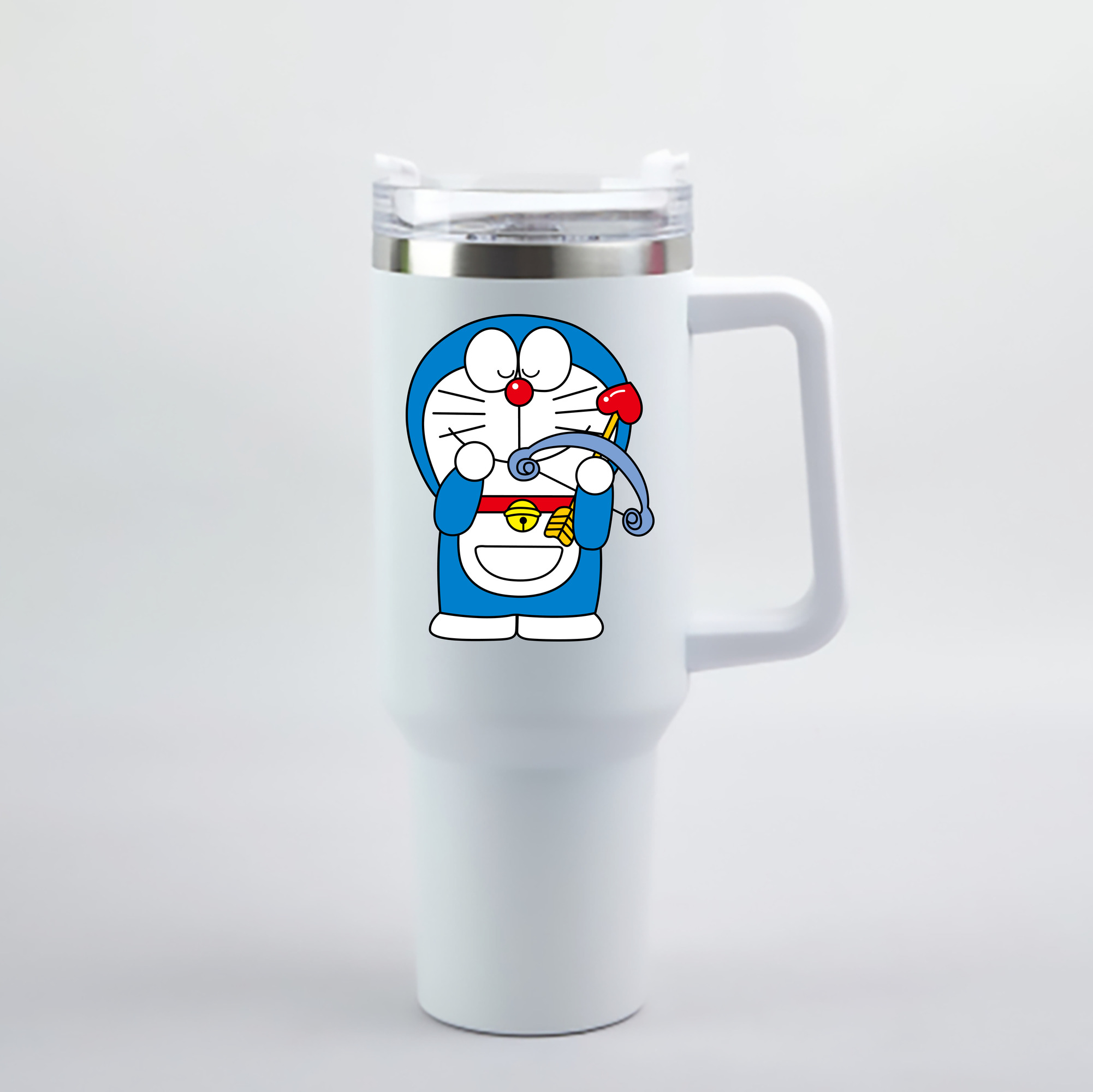 （画像用） ドラえもん Doraemon 1200mL車用タンブラー - クリスタルステッカー（プラスチックストロー付き）