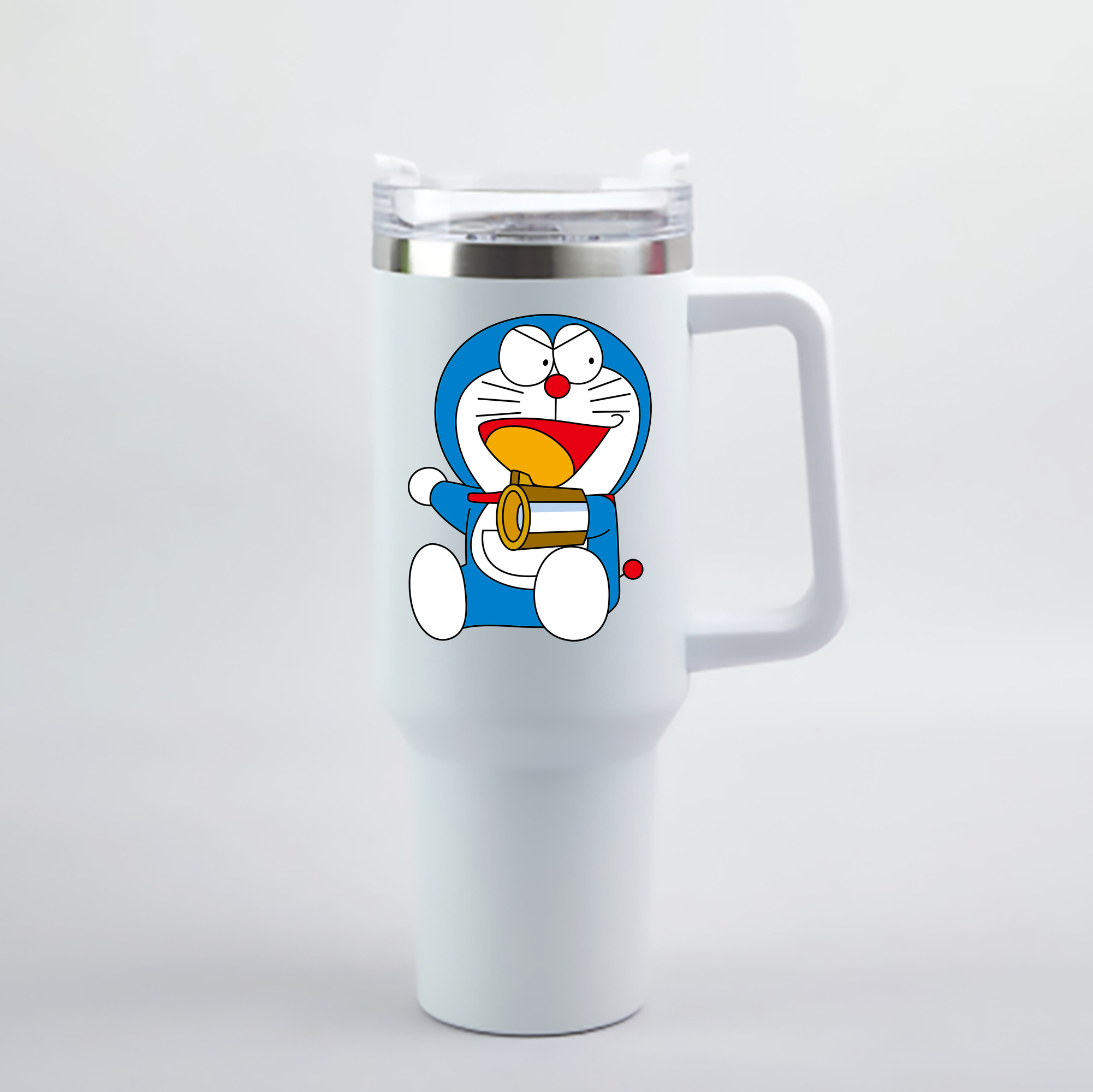 （画像用） ドラえもん Doraemon 1200mL車用タンブラー - クリスタルステッカー（プラスチックストロー付き）