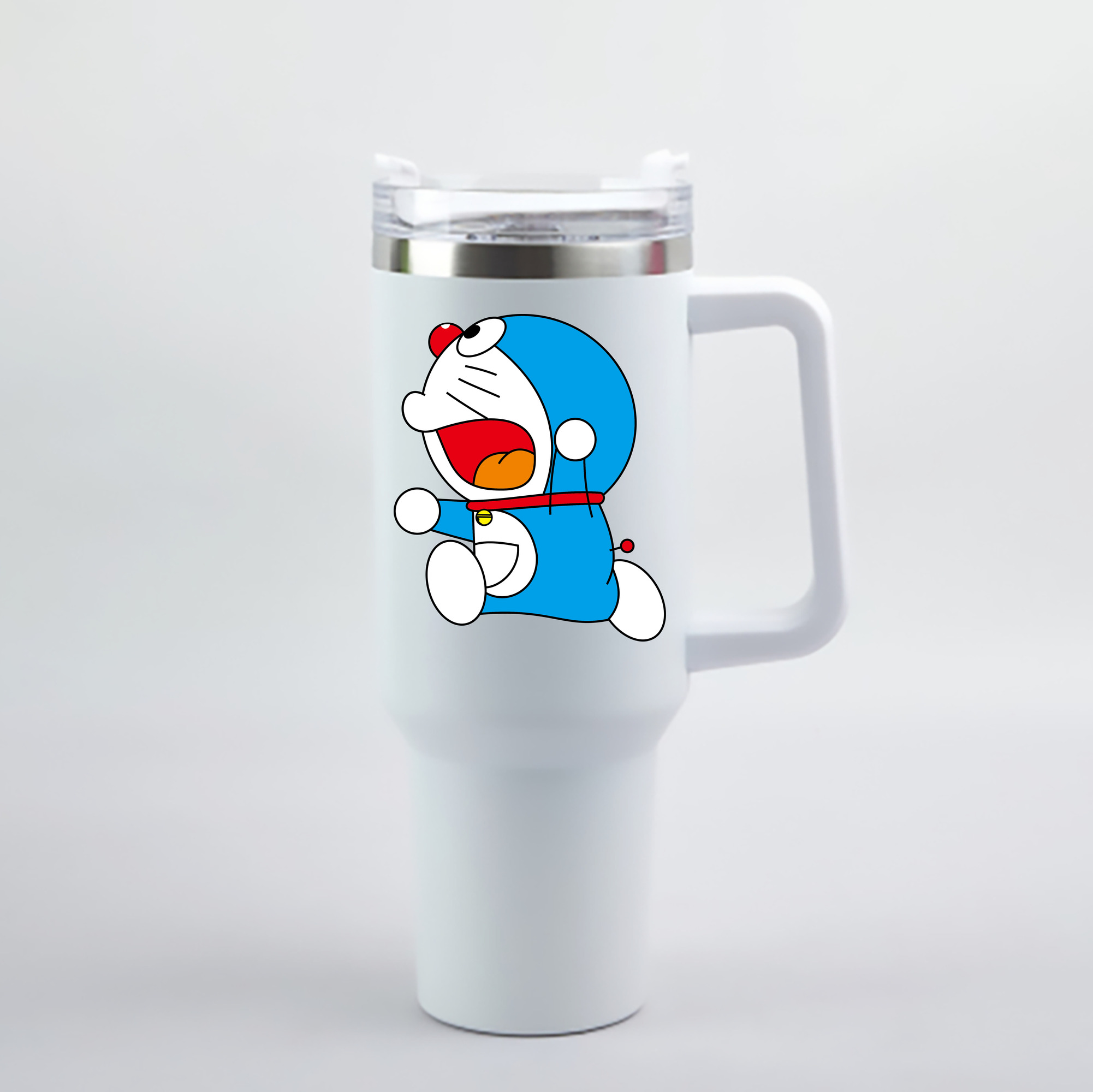 （画像用） ドラえもん Doraemon 1200mL車用タンブラー - クリスタルステッカー（プラスチックストロー付き）