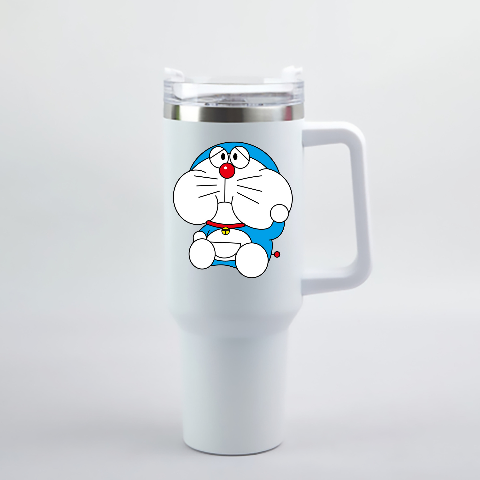 （画像用） ドラえもん Doraemon 1200mL車用タンブラー - クリスタルステッカー（プラスチックストロー付き）