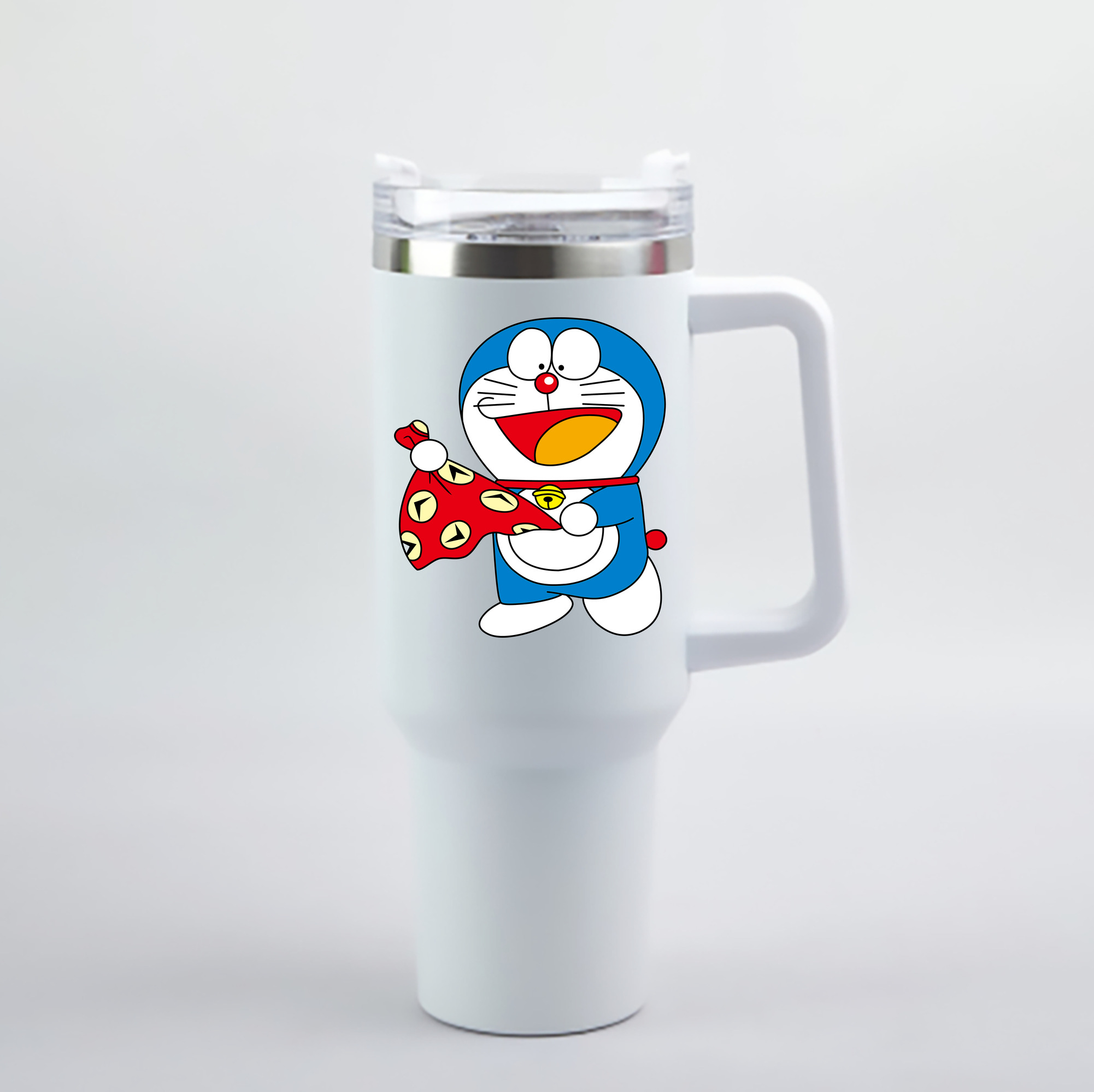 （画像用） ドラえもん Doraemon 1200mL車用タンブラー - クリスタルステッカー（プラスチックストロー付き）