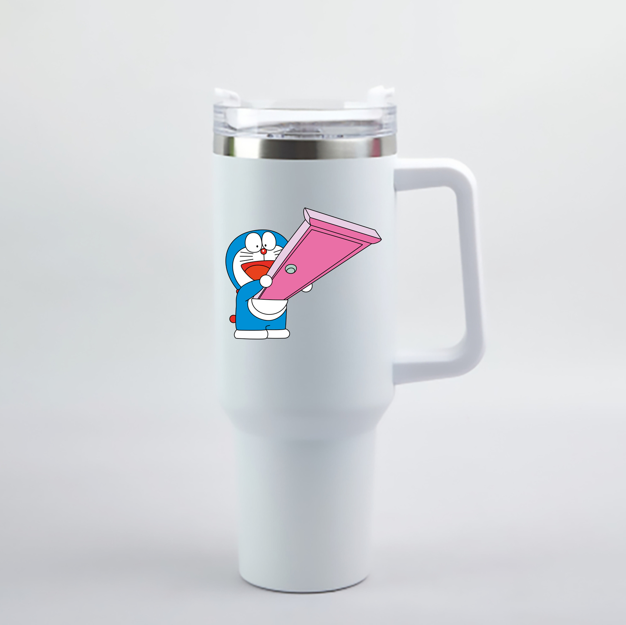 （画像用） ドラえもん Doraemon 1200mL車用タンブラー - クリスタルステッカー（プラスチックストロー付き）