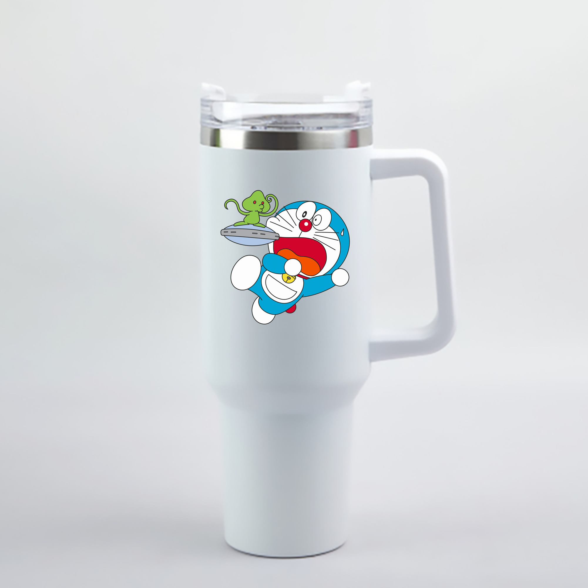 （画像用） ドラえもん Doraemon 1200mL車用タンブラー - クリスタルステッカー（プラスチックストロー付き）