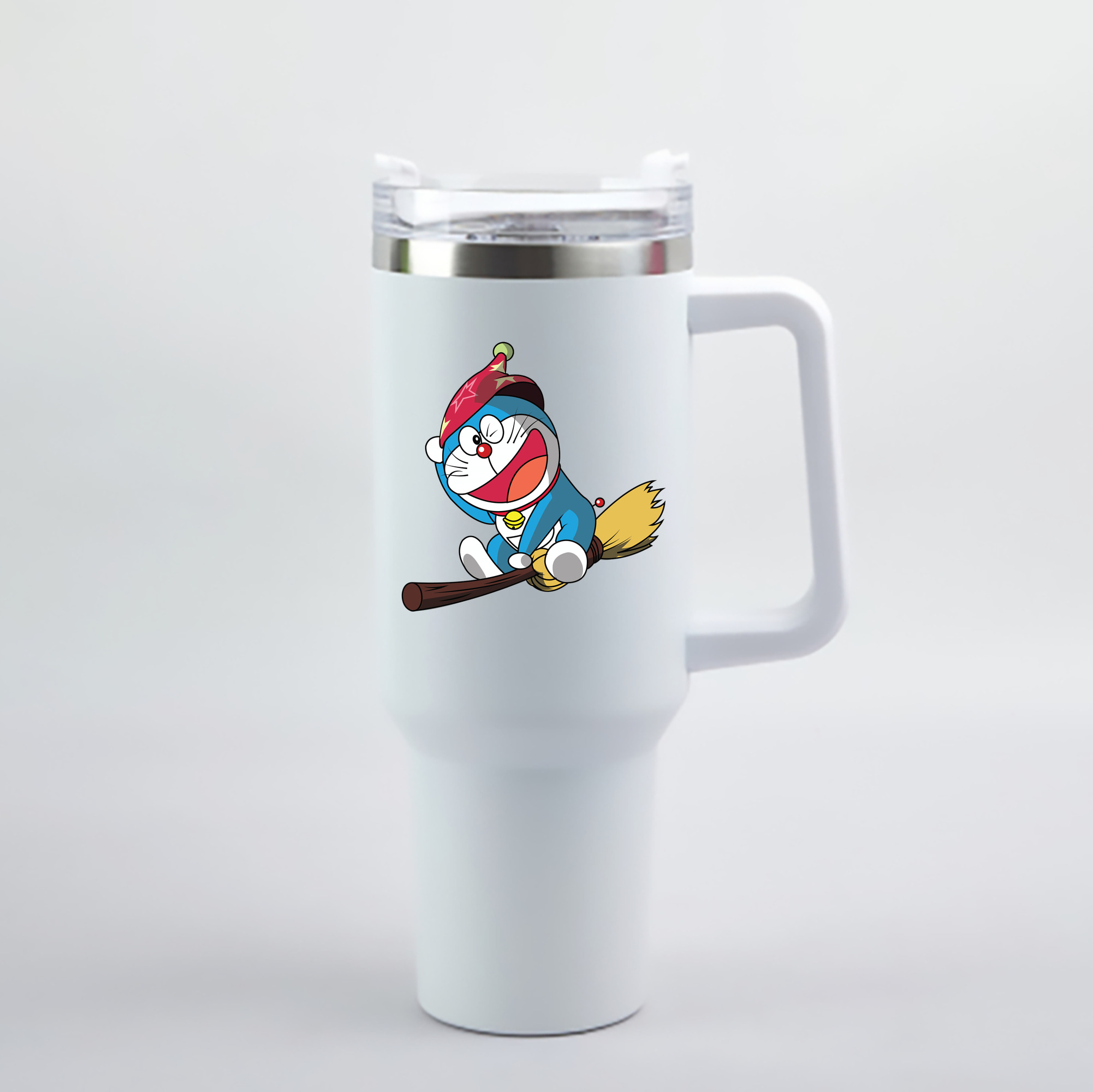 （画像用） ドラえもん Doraemon 1200mL車用タンブラー - クリスタルステッカー（プラスチックストロー付き）