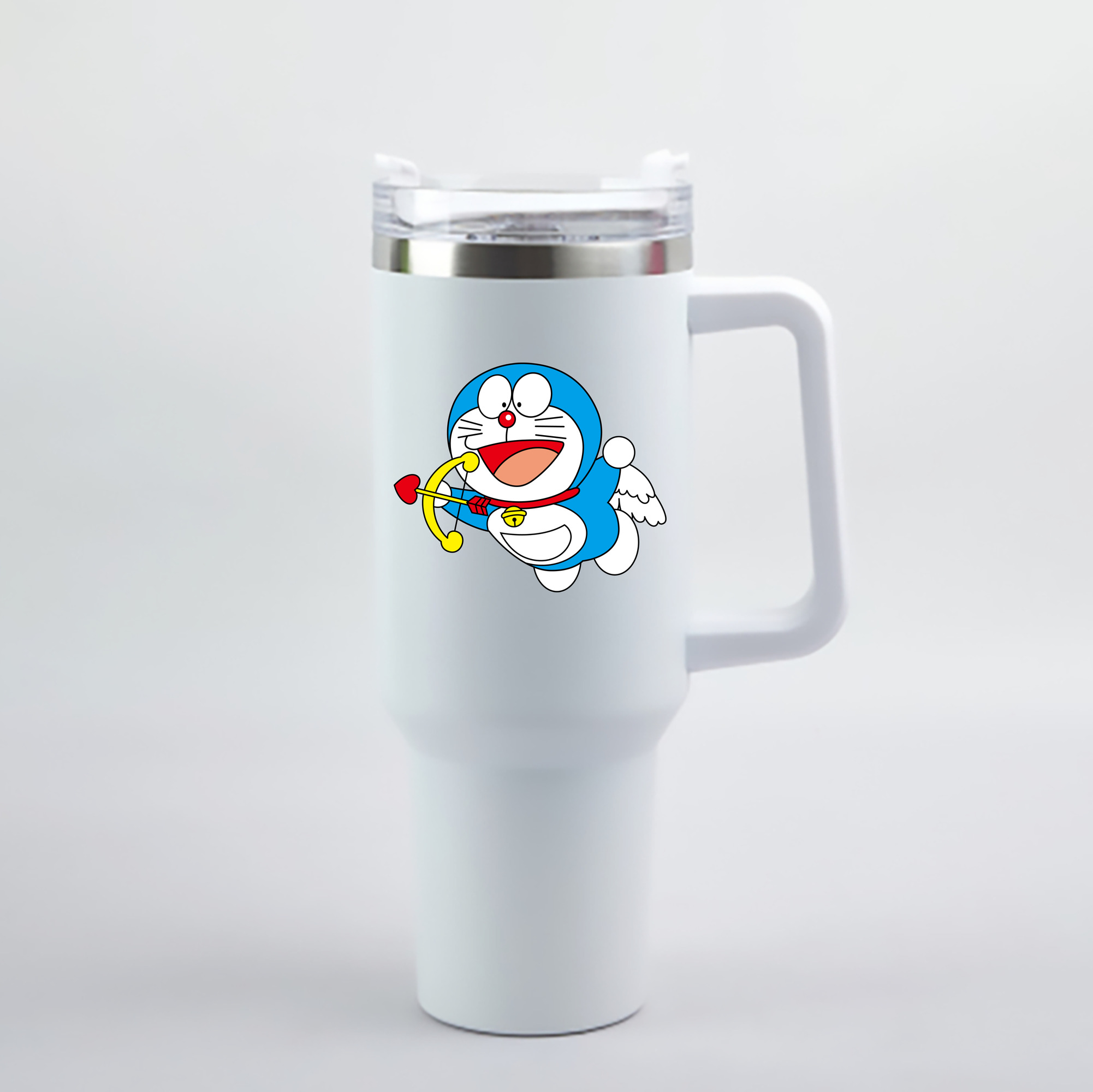 （画像用） ドラえもん Doraemon 1200mL車用タンブラー - クリスタルステッカー（プラスチックストロー付き）