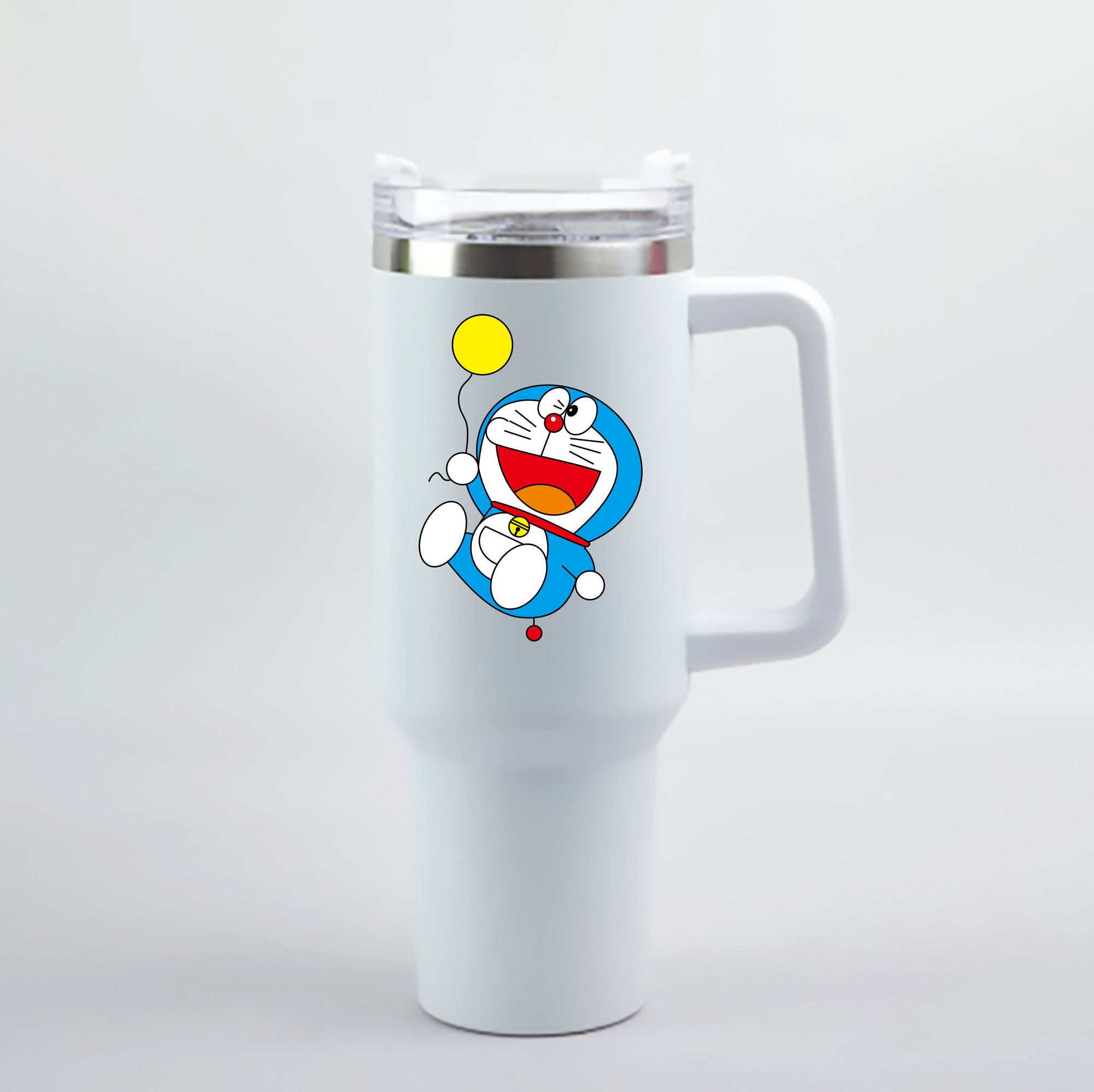 （画像用） ドラえもん Doraemon 1200mL車用タンブラー - クリスタルステッカー（プラスチックストロー付き）