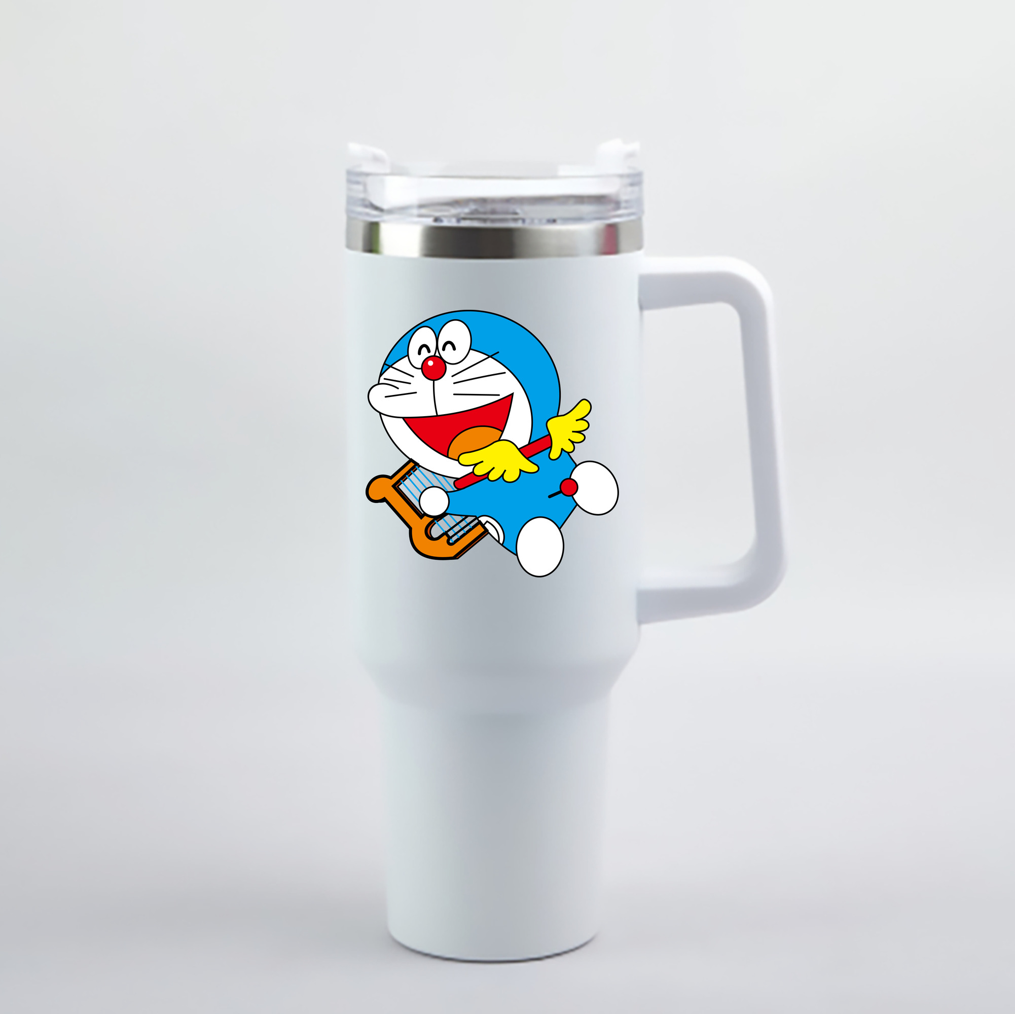 （画像用） ドラえもん Doraemon 1200mL車用タンブラー - クリスタルステッカー（プラスチックストロー付き）