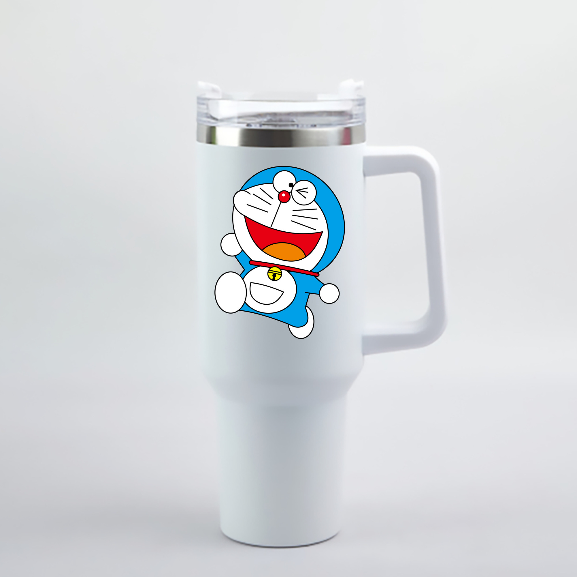 （画像用） ドラえもん Doraemon 1200mL車用タンブラー - クリスタルステッカー（プラスチックストロー付き）