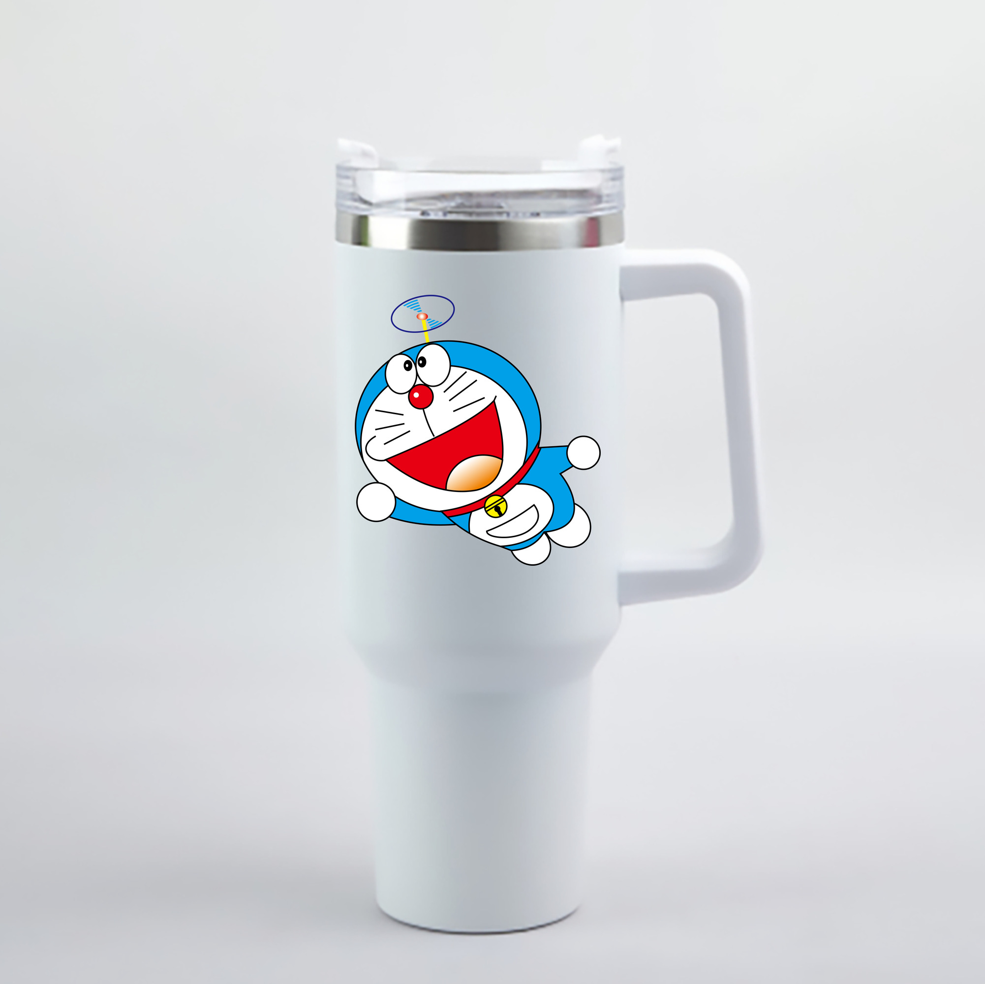 （画像用） ドラえもん Doraemon 1200mL車用タンブラー - クリスタルステッカー（プラスチックストロー付き）