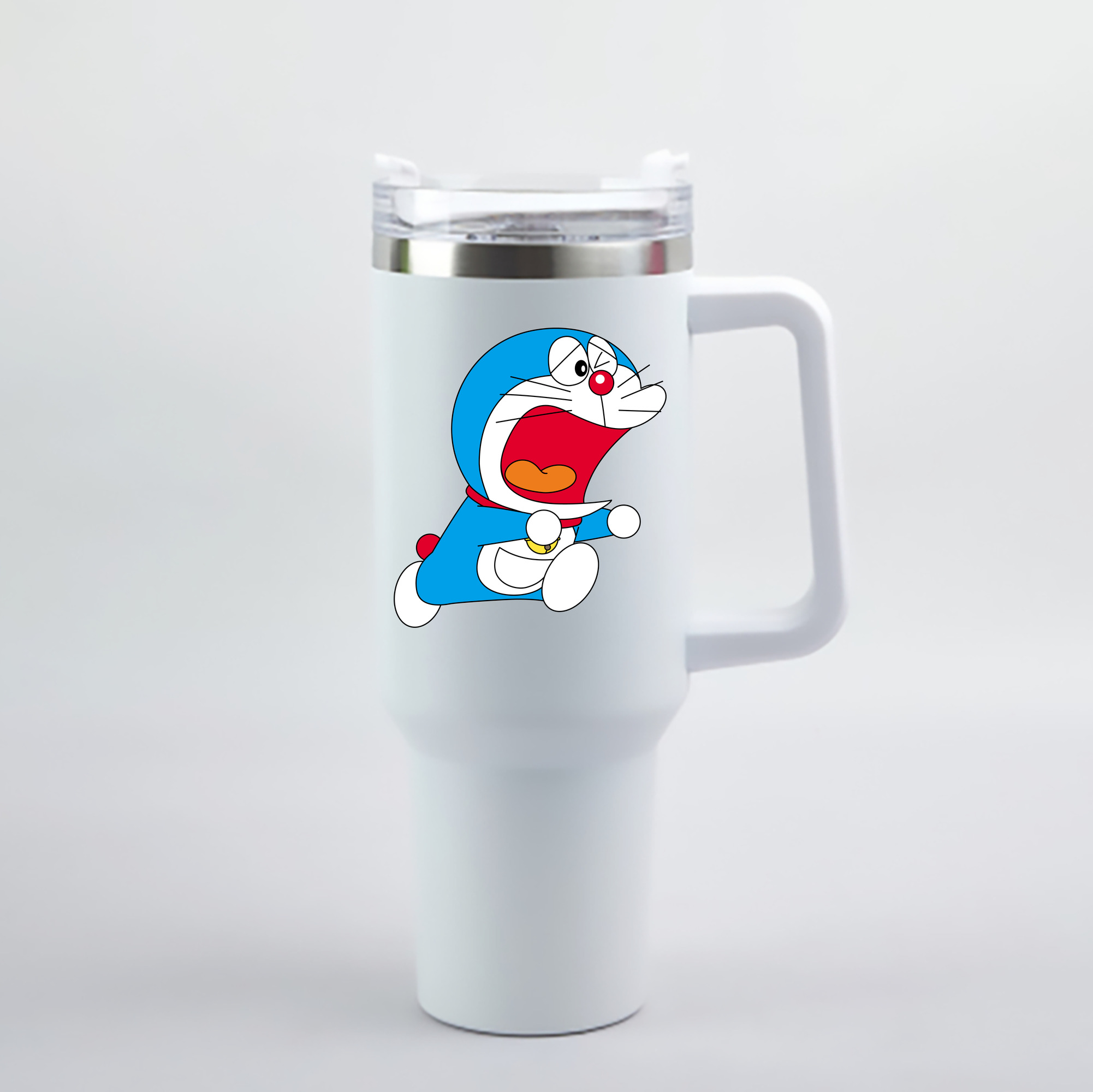 （画像用） ドラえもん Doraemon 1200mL車用タンブラー - クリスタルステッカー（プラスチックストロー付き）