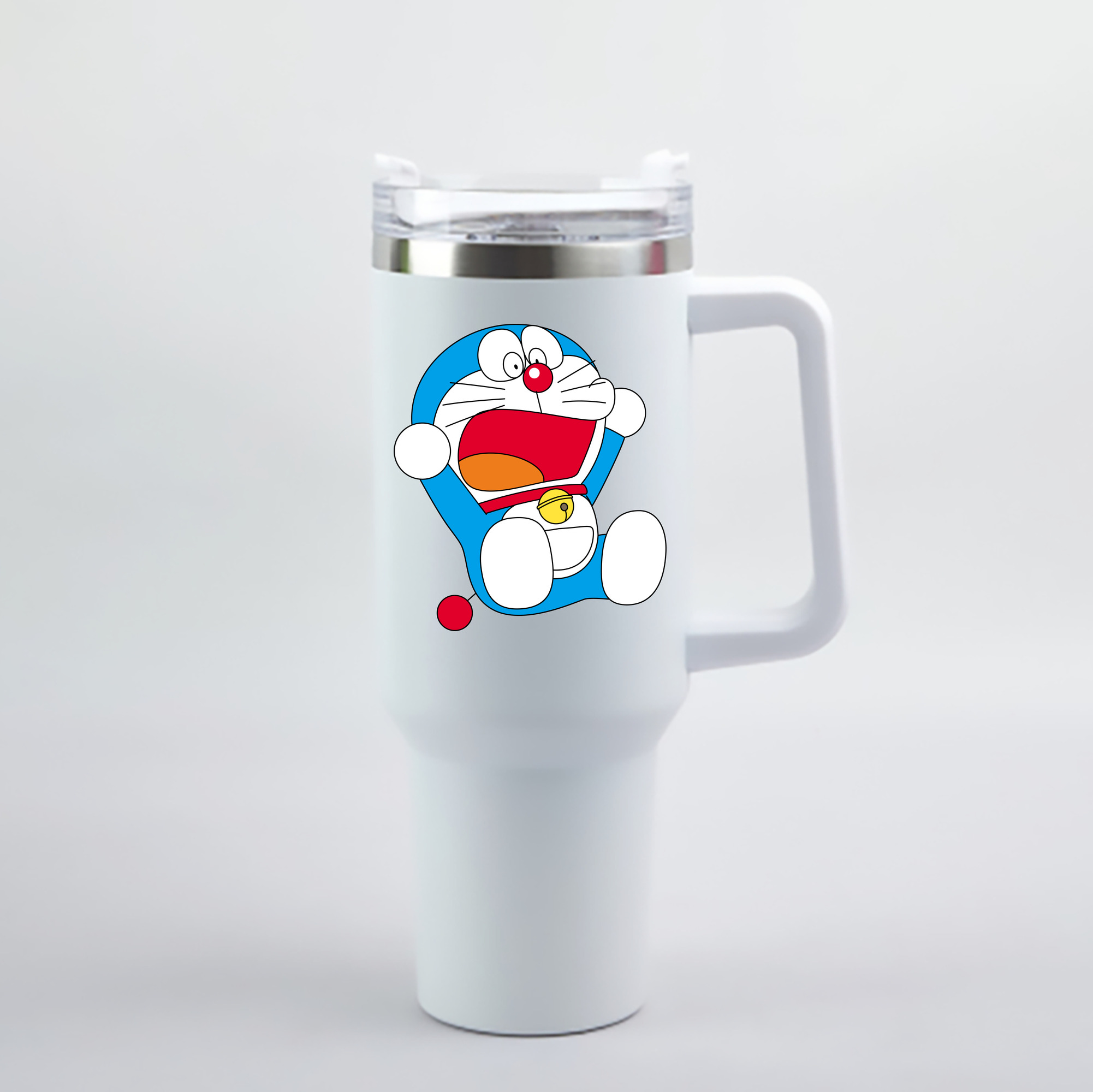 （画像用） ドラえもん Doraemon 1200mL車用タンブラー - クリスタルステッカー（プラスチックストロー付き）
