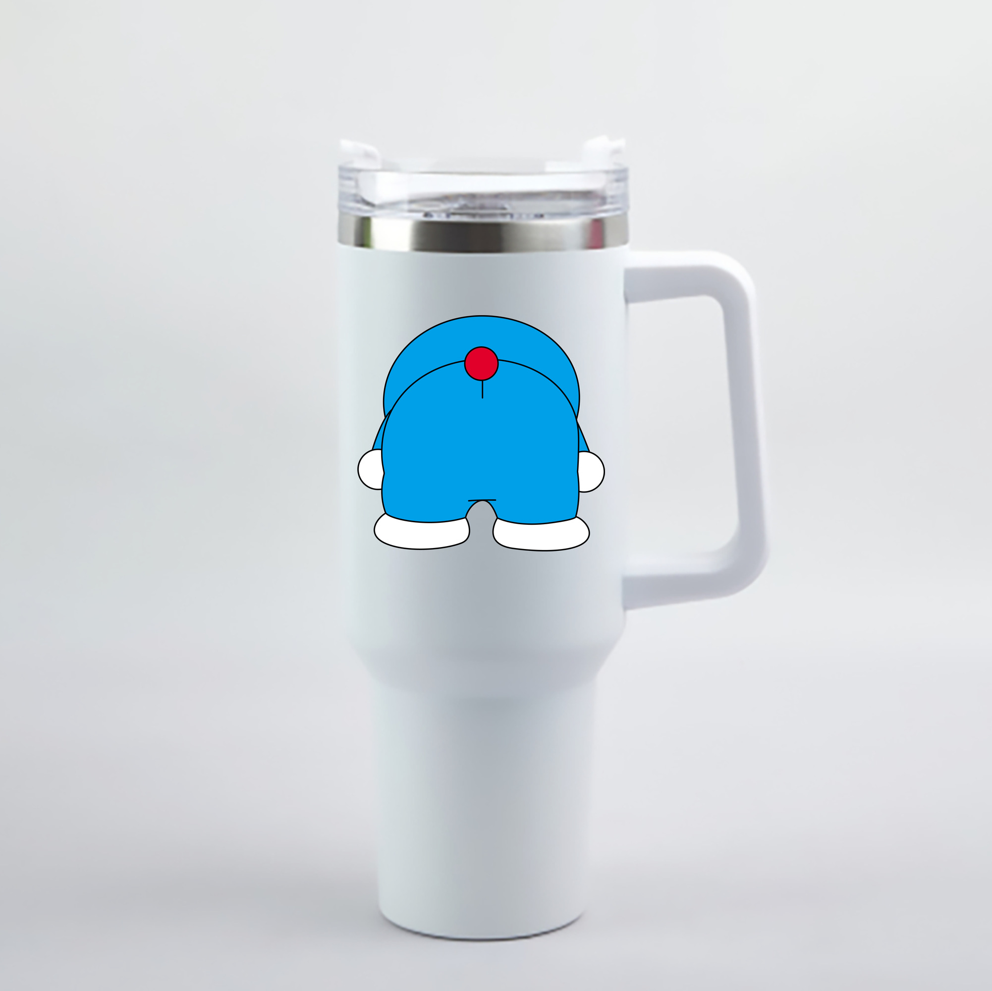 （画像用） ドラえもん Doraemon 1200mL車用タンブラー - クリスタルステッカー（プラスチックストロー付き）