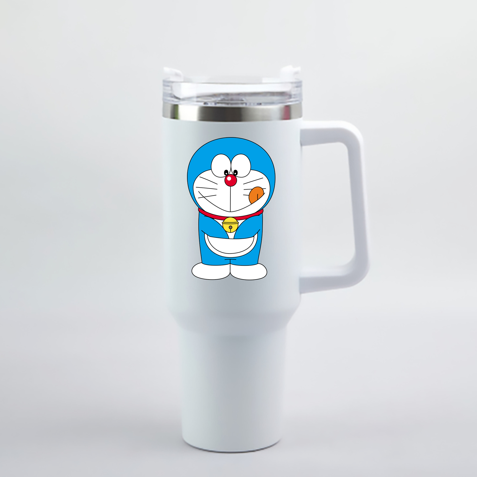 （画像用） ドラえもん Doraemon 1200mL車用タンブラー - クリスタルステッカー（プラスチックストロー付き）