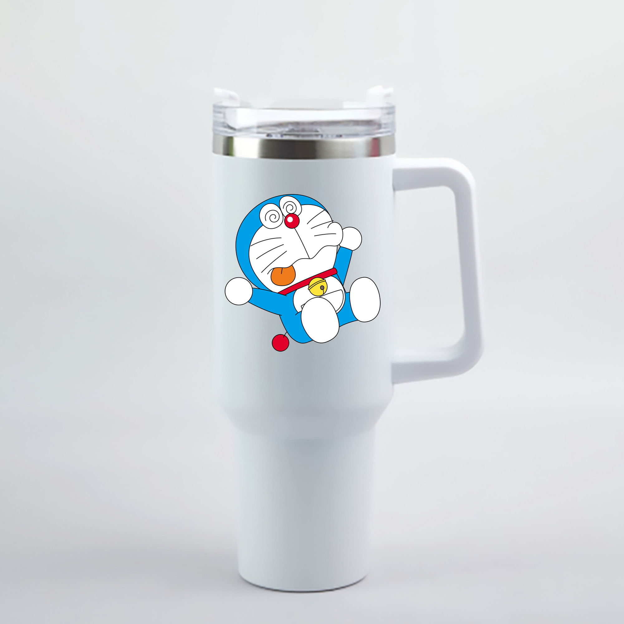 （画像用） ドラえもん Doraemon 1200mL車用タンブラー - クリスタルステッカー（プラスチックストロー付き）