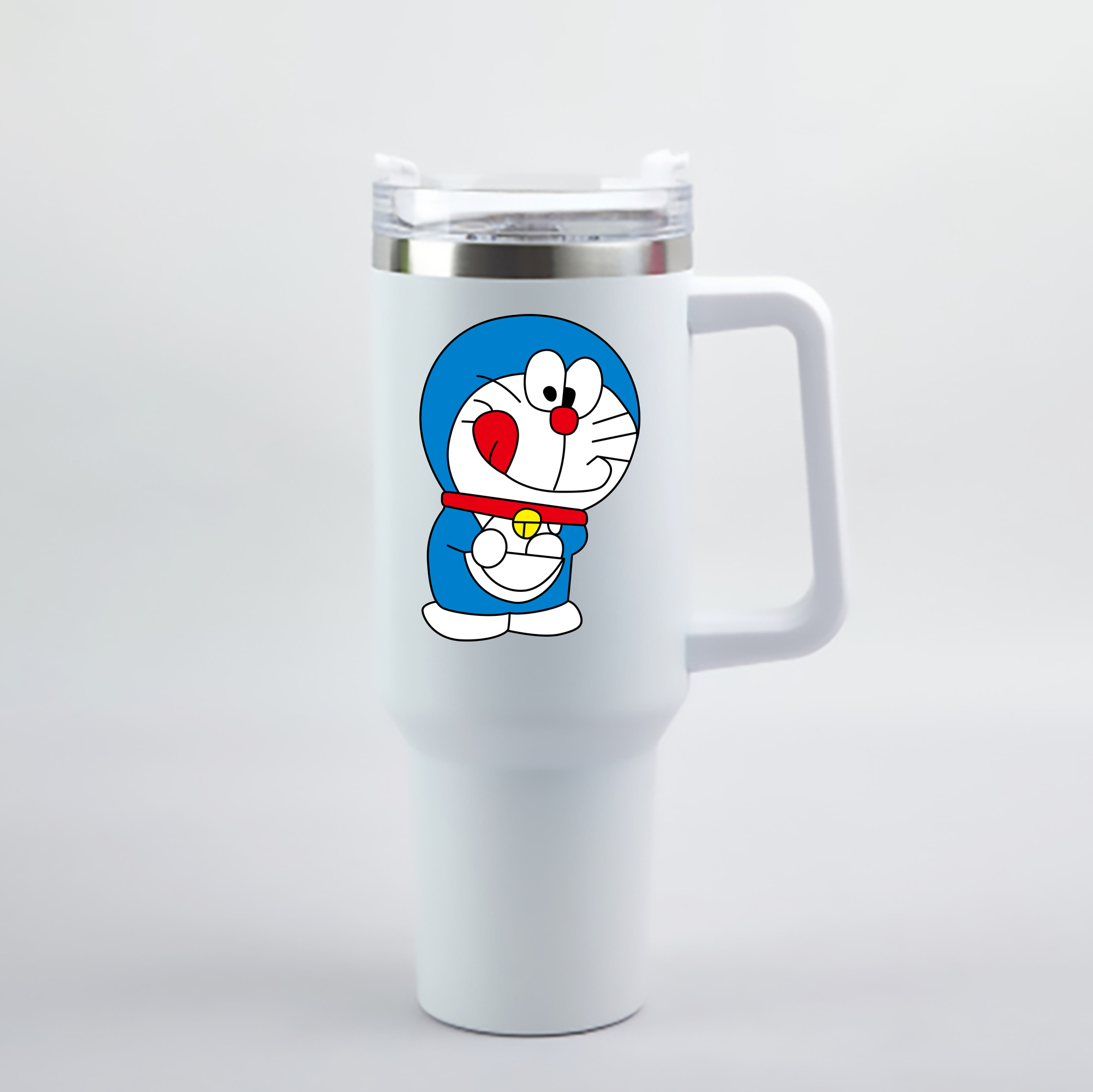 （画像用） ドラえもん Doraemon 1200mL車用タンブラー - クリスタルステッカー（プラスチックストロー付き）