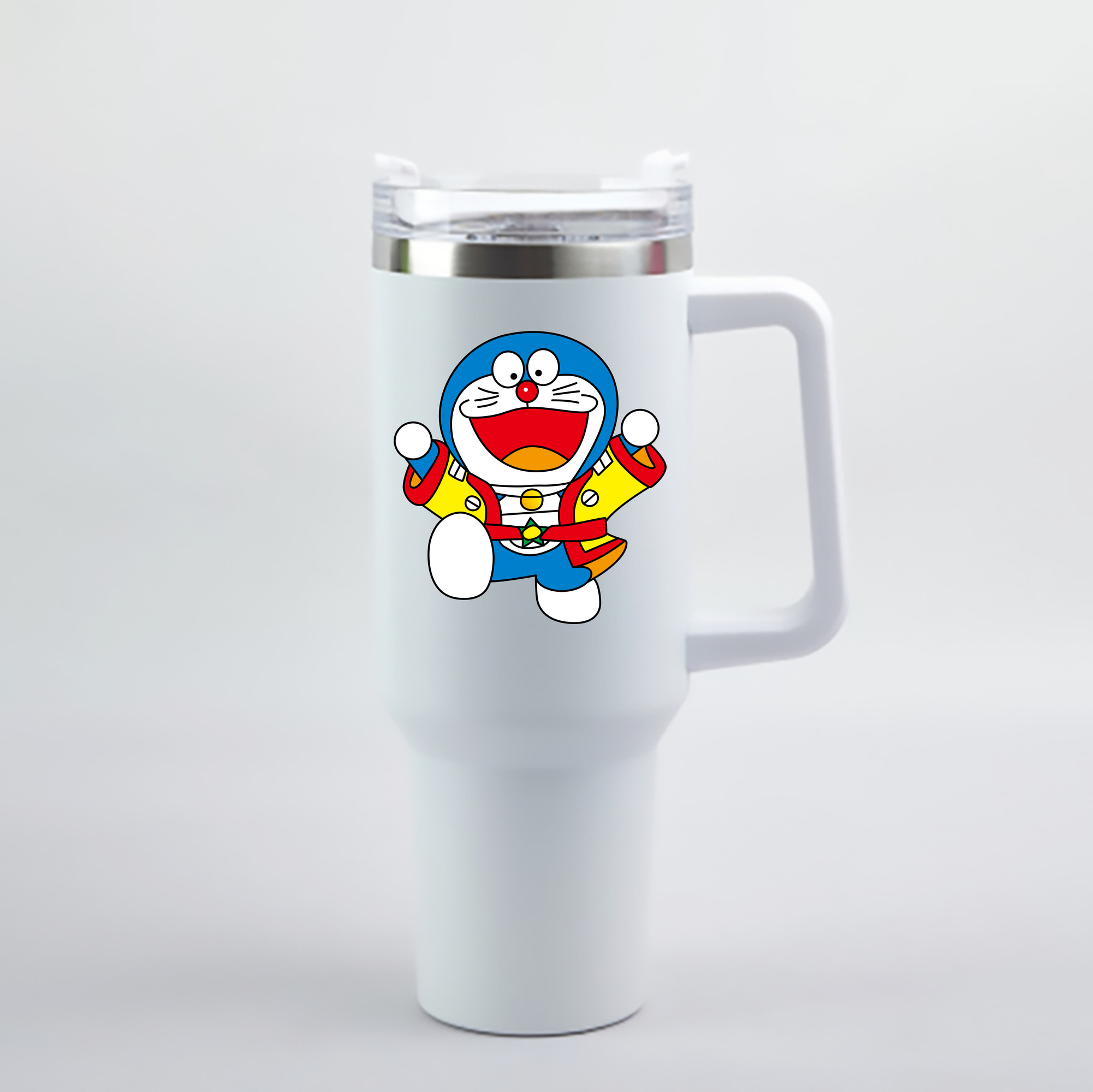 （画像用） ドラえもん Doraemon 1200mL車用タンブラー - クリスタルステッカー（プラスチックストロー付き）
