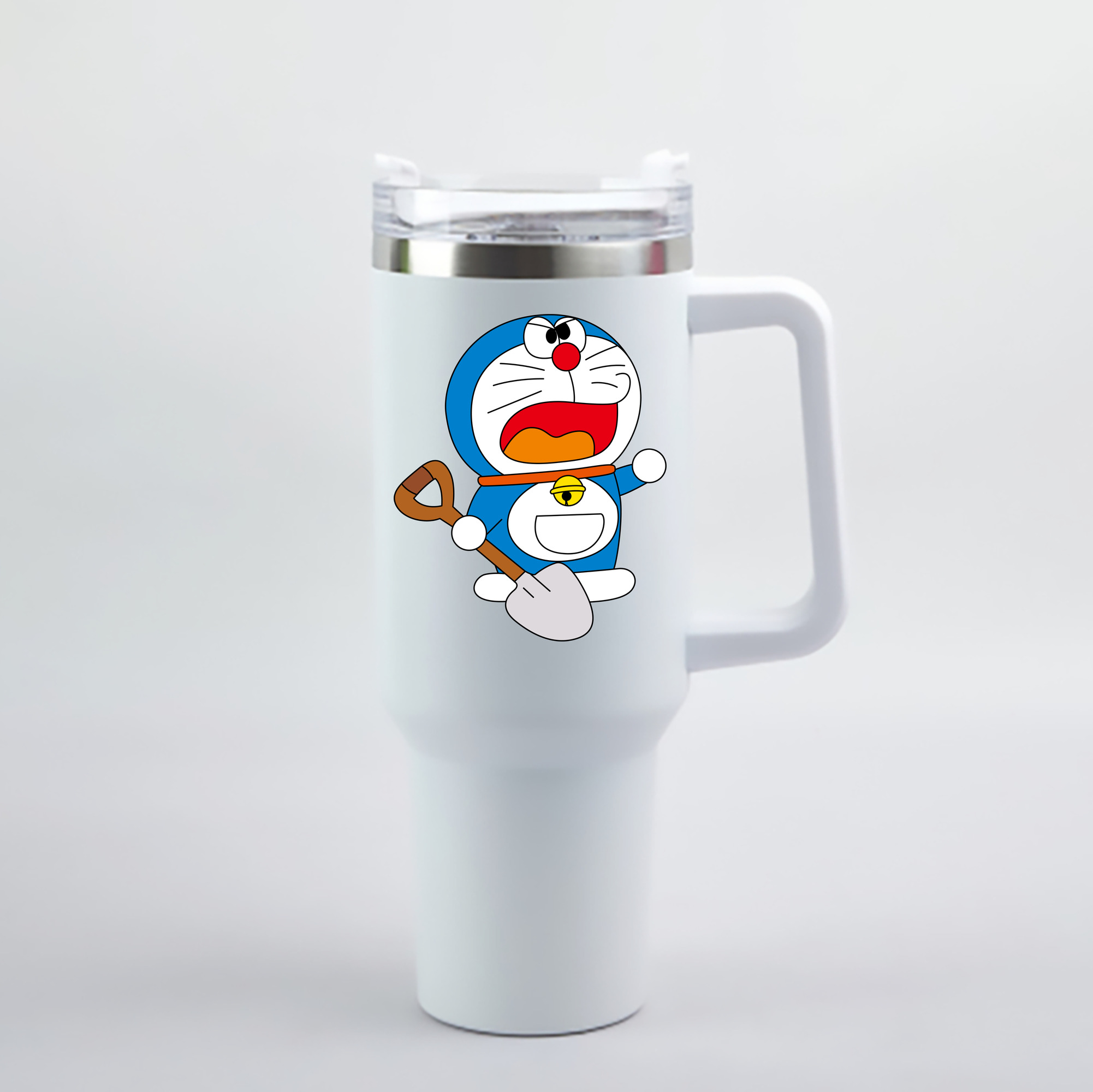 （画像用） ドラえもん Doraemon 1200mL車用タンブラー - クリスタルステッカー（プラスチックストロー付き）