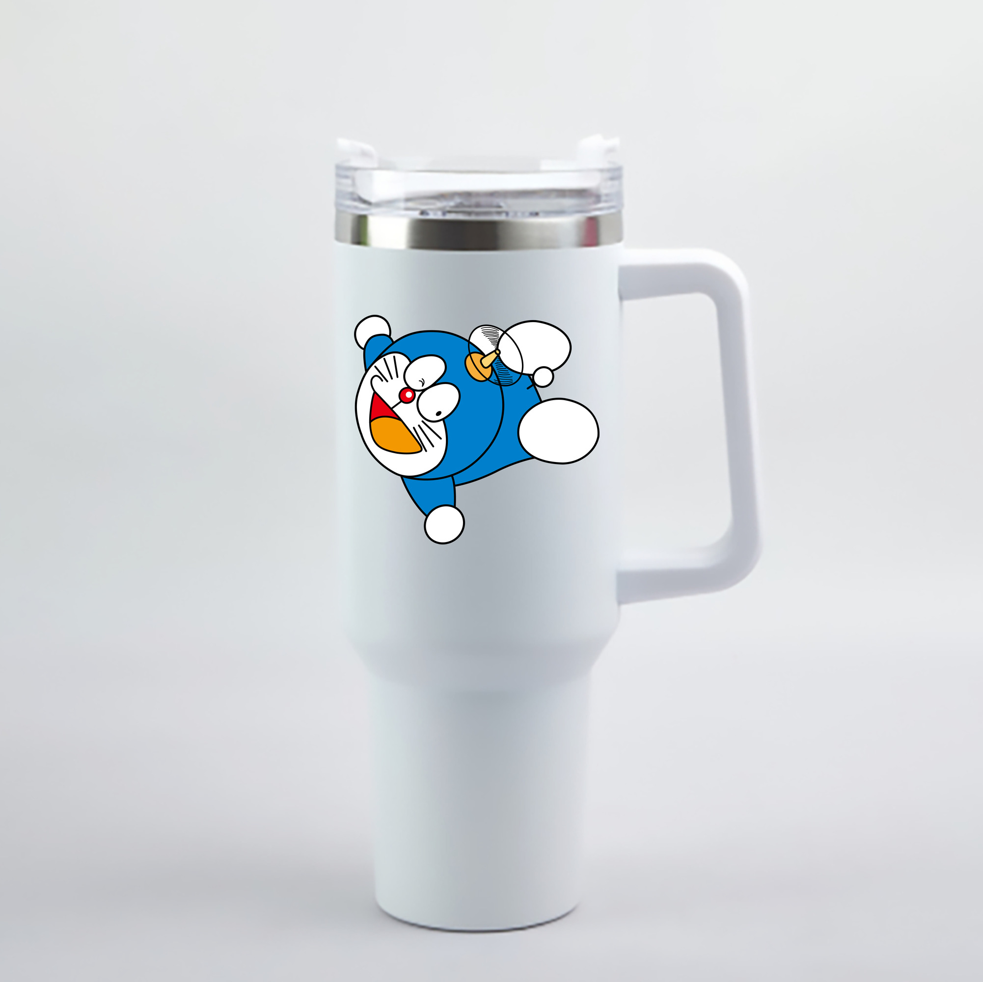 （画像用） ドラえもん Doraemon 1200mL車用タンブラー - クリスタルステッカー（プラスチックストロー付き）