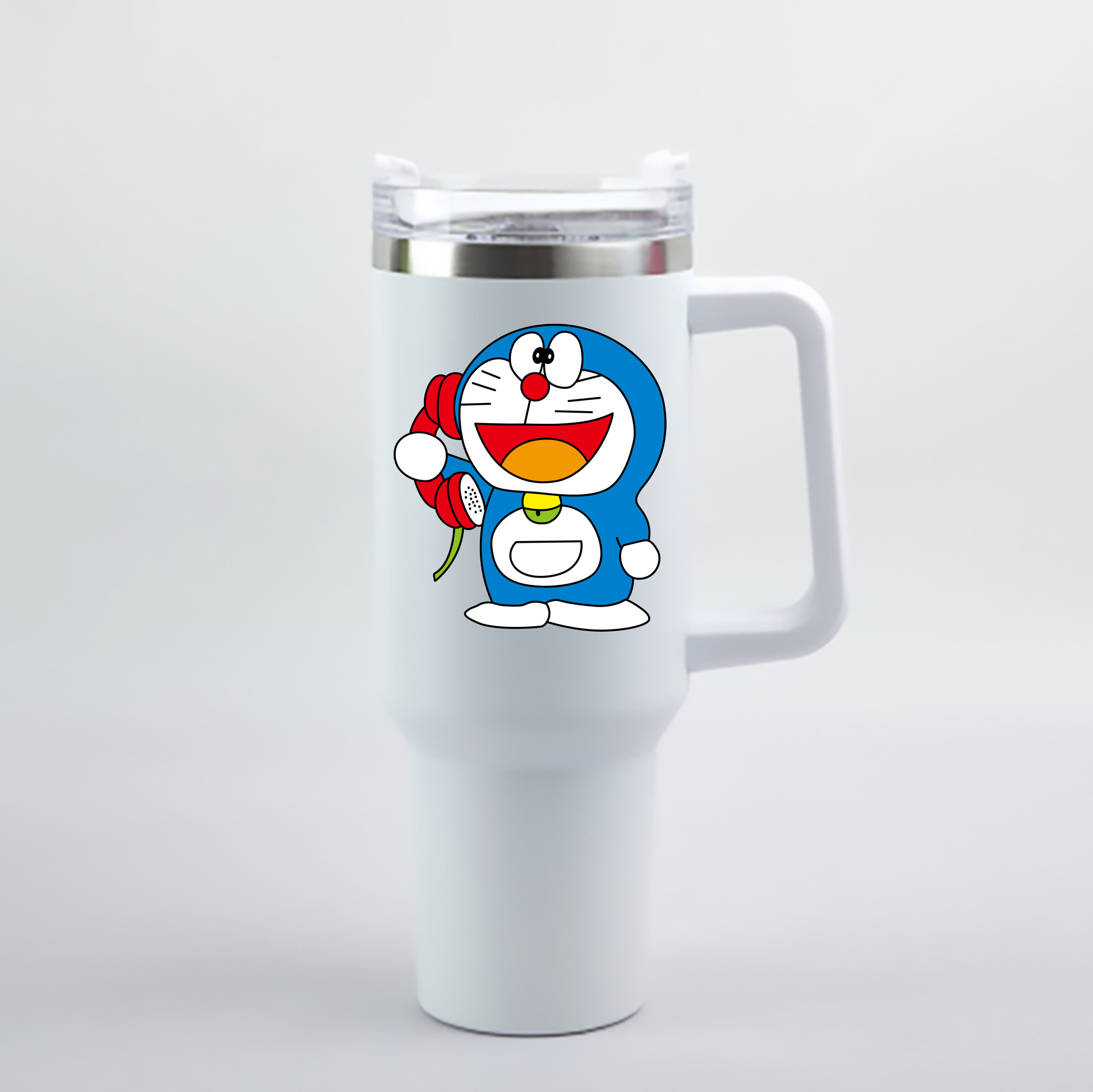 （画像用） ドラえもん Doraemon 1200mL車用タンブラー - クリスタルステッカー（プラスチックストロー付き）