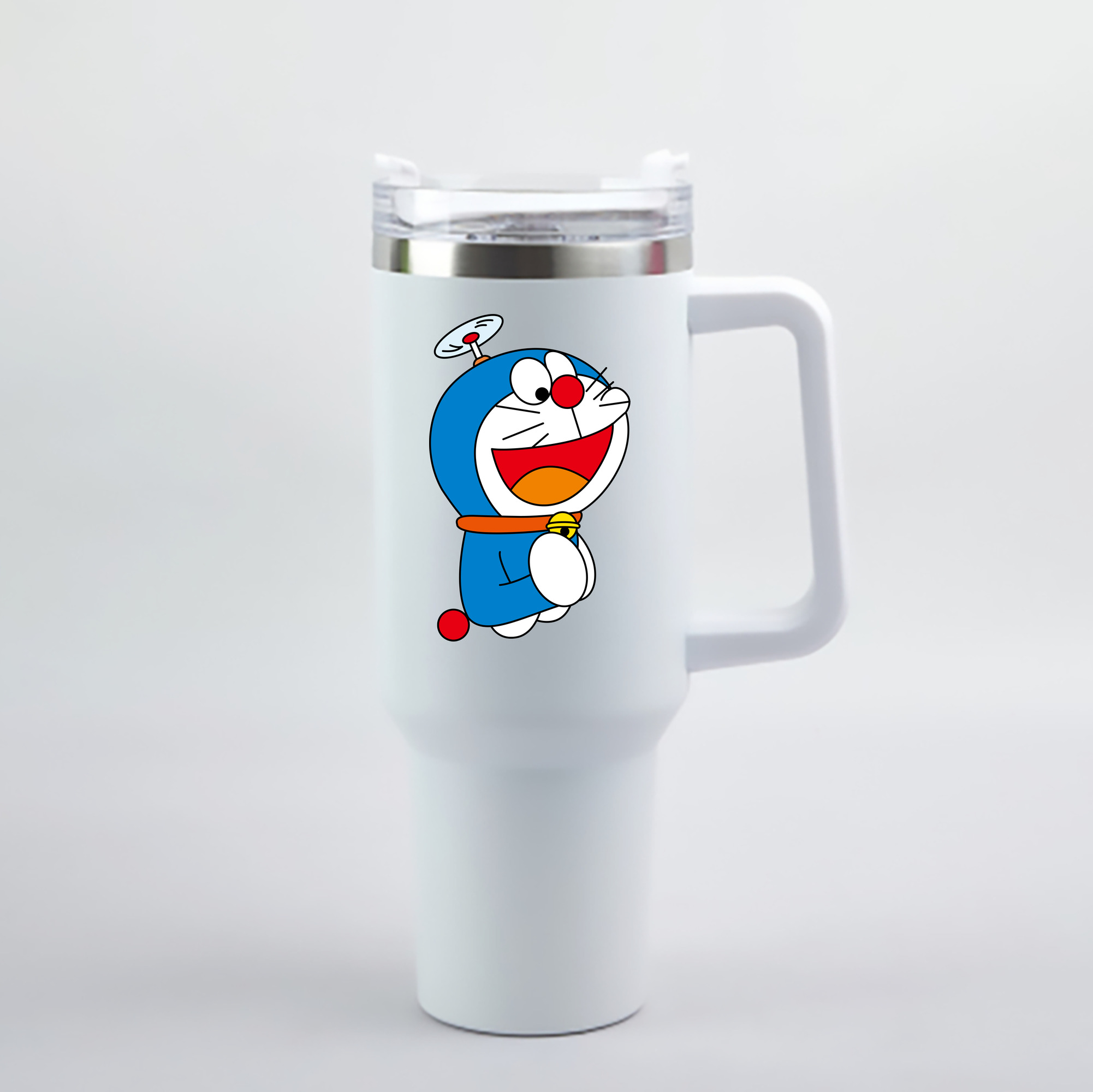 （画像用） ドラえもん Doraemon 1200mL車用タンブラー - クリスタルステッカー（プラスチックストロー付き）