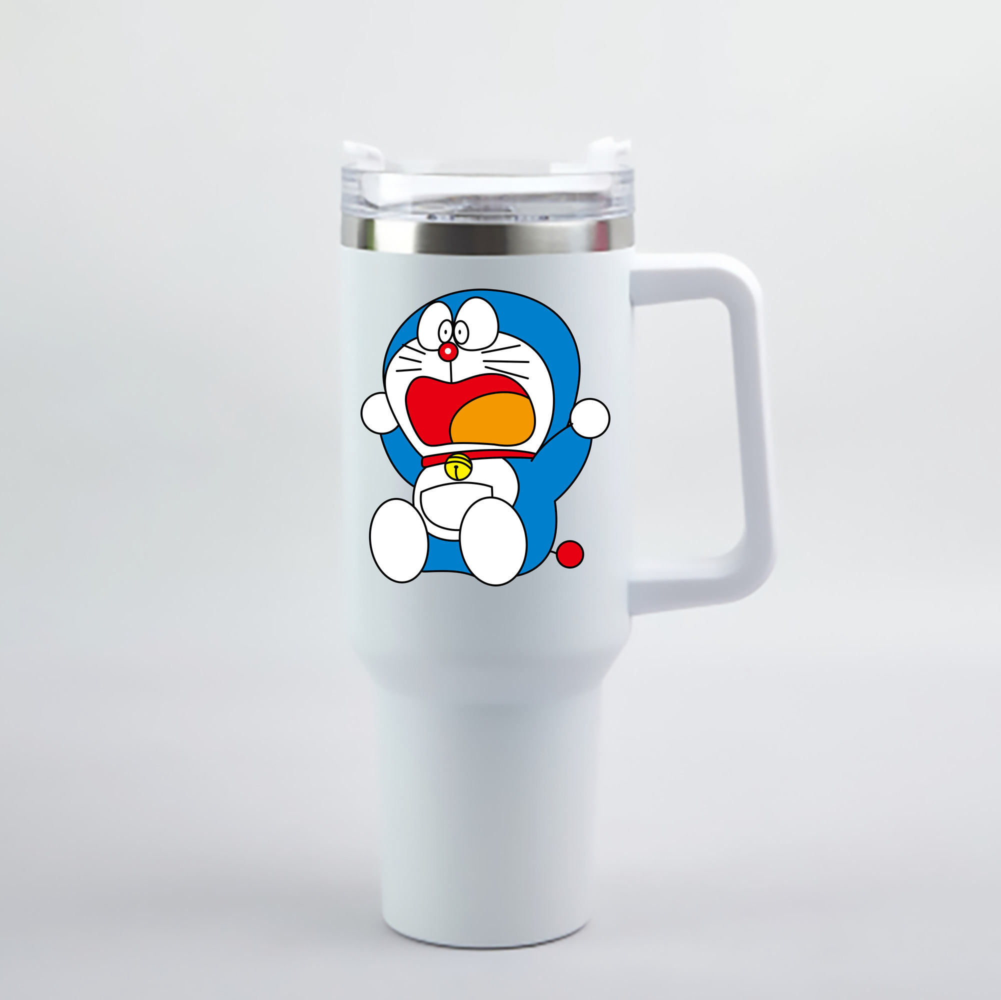 （画像用） ドラえもん Doraemon 1200mL車用タンブラー - クリスタルステッカー（プラスチックストロー付き）