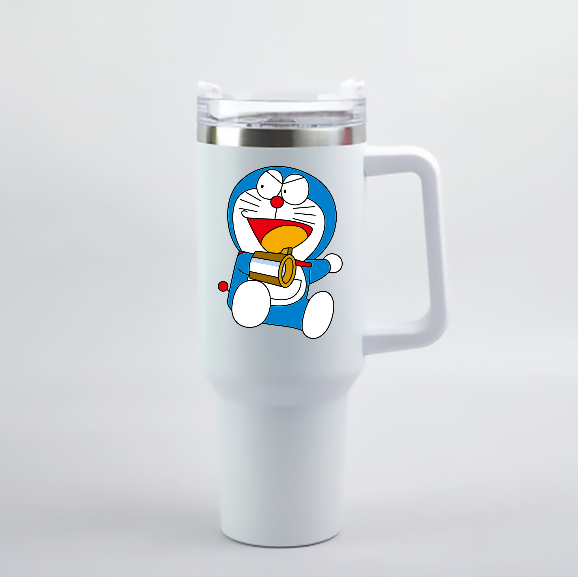 （画像用） ドラえもん Doraemon 1200mL車用タンブラー - クリスタルステッカー（プラスチックストロー付き）