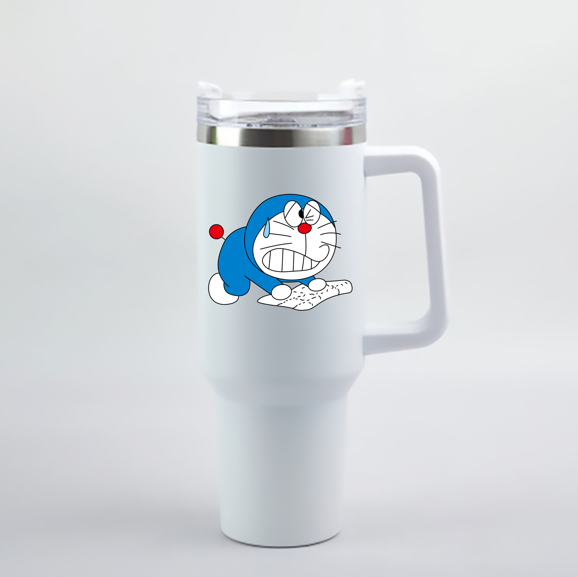 （画像用） ドラえもん Doraemon 1200mL車用タンブラー - クリスタルステッカー（プラスチックストロー付き）