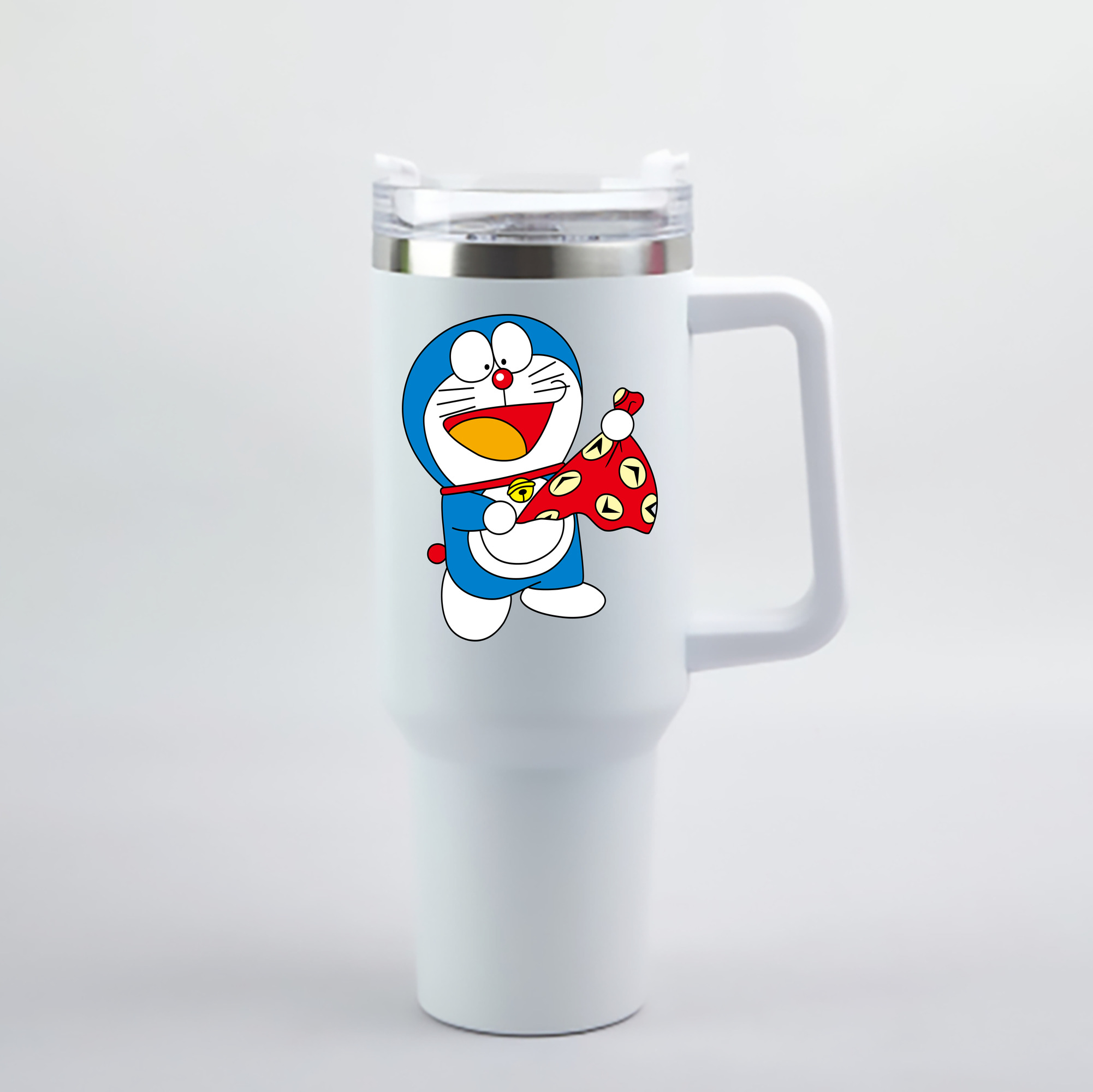 （画像用） ドラえもん Doraemon 1200mL車用タンブラー - クリスタルステッカー（プラスチックストロー付き）