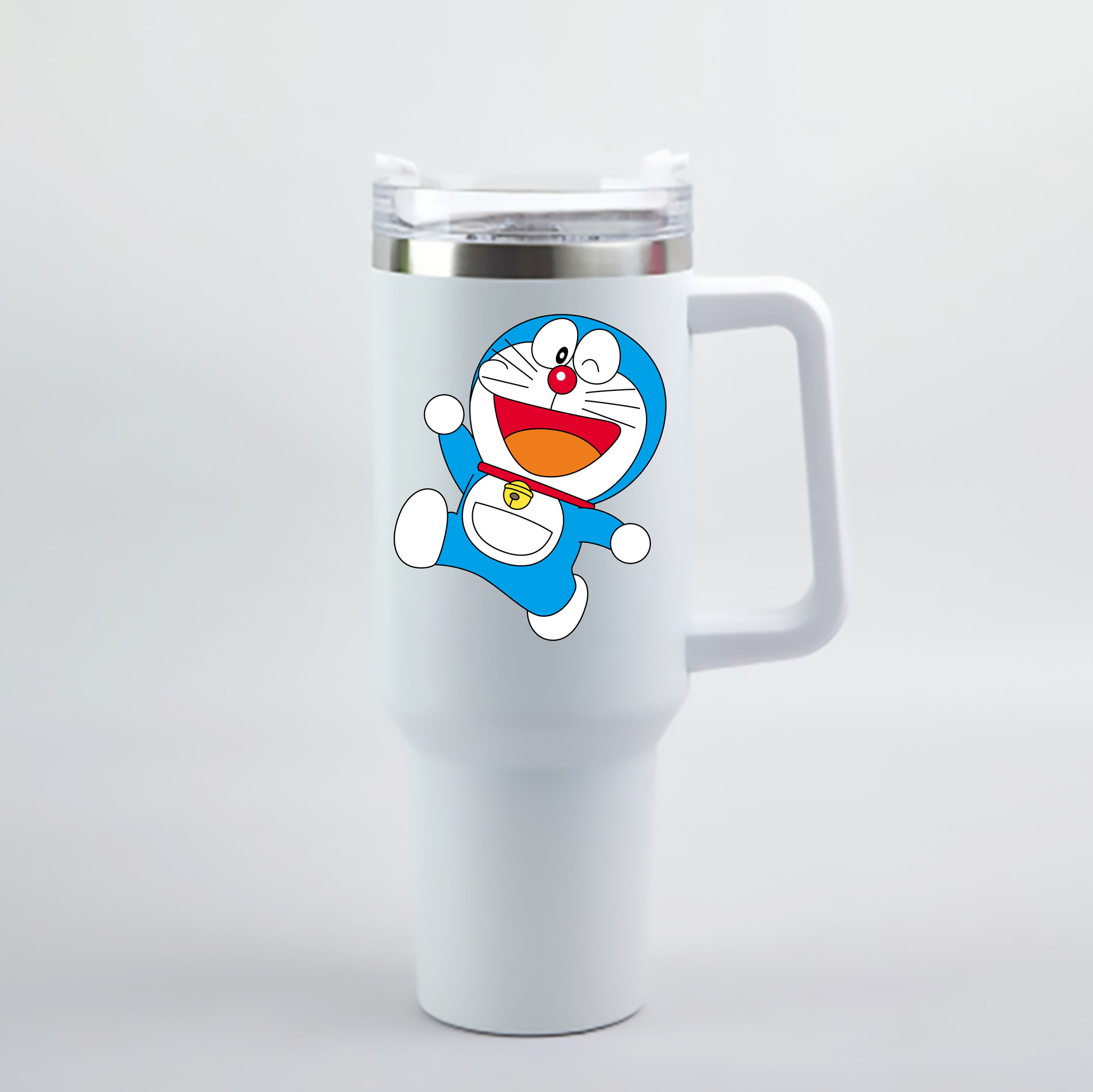 （画像用） ドラえもん Doraemon 1200mL車用タンブラー - クリスタルステッカー（プラスチックストロー付き）