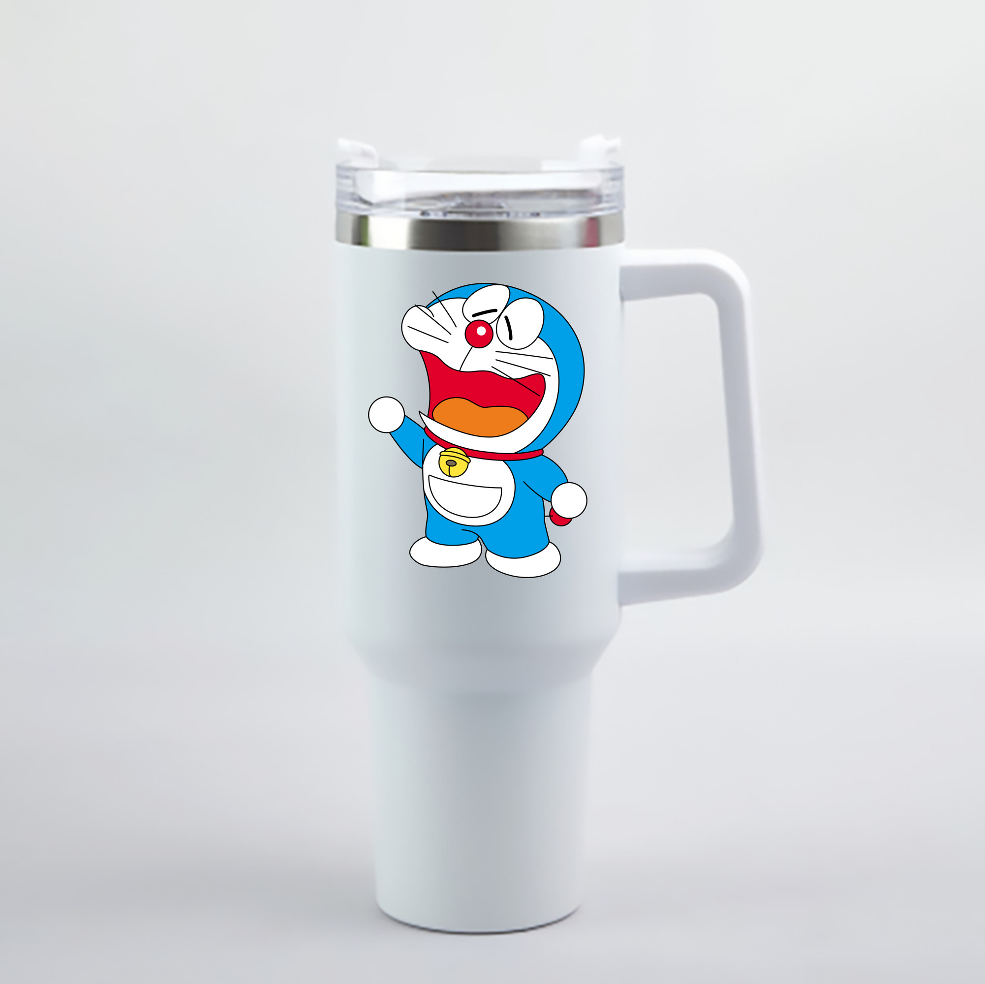 （画像用） ドラえもん Doraemon 1200mL車用タンブラー - クリスタルステッカー（プラスチックストロー付き）
