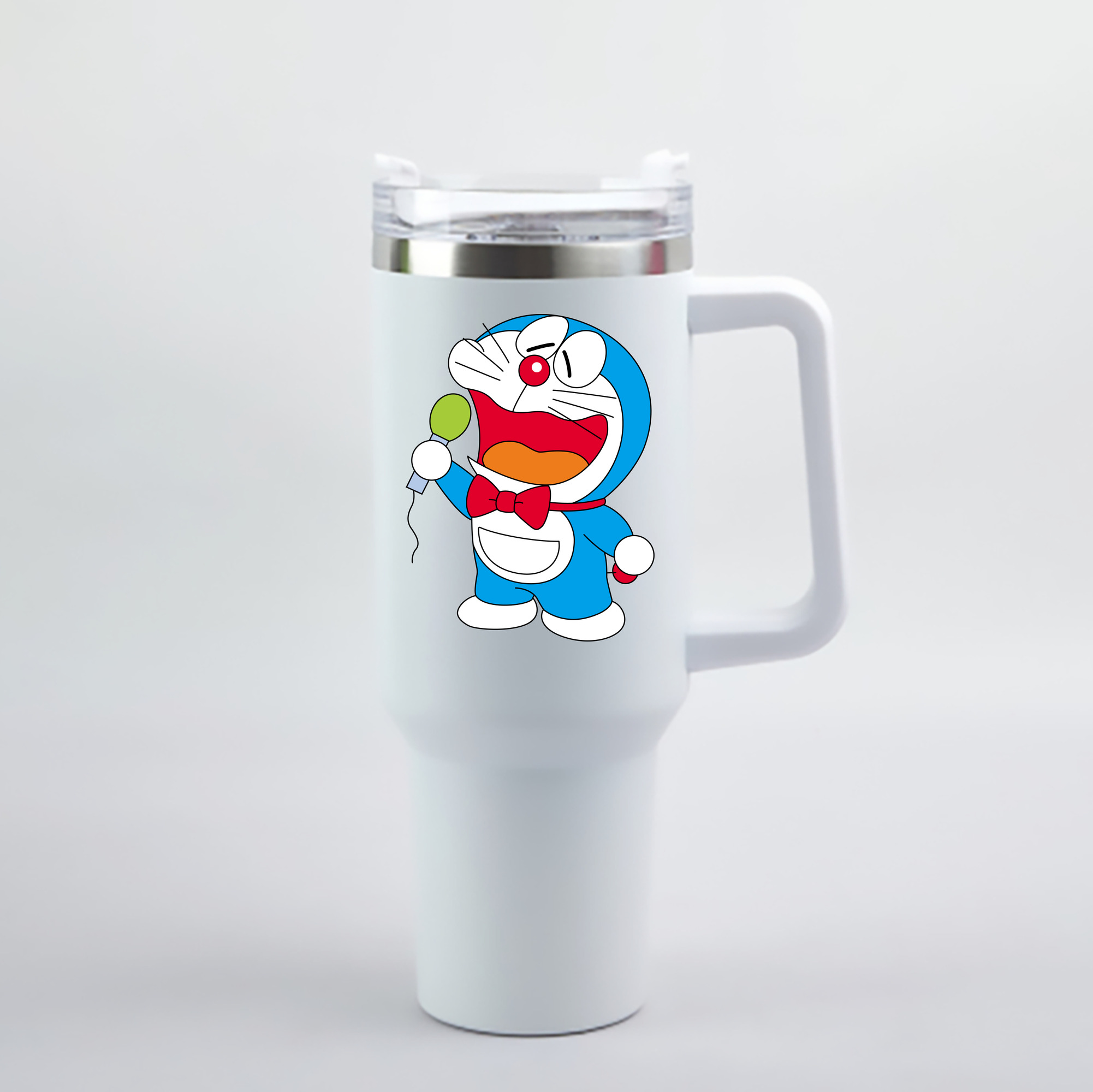 （画像用） ドラえもん Doraemon 1200mL車用タンブラー - クリスタルステッカー（プラスチックストロー付き）