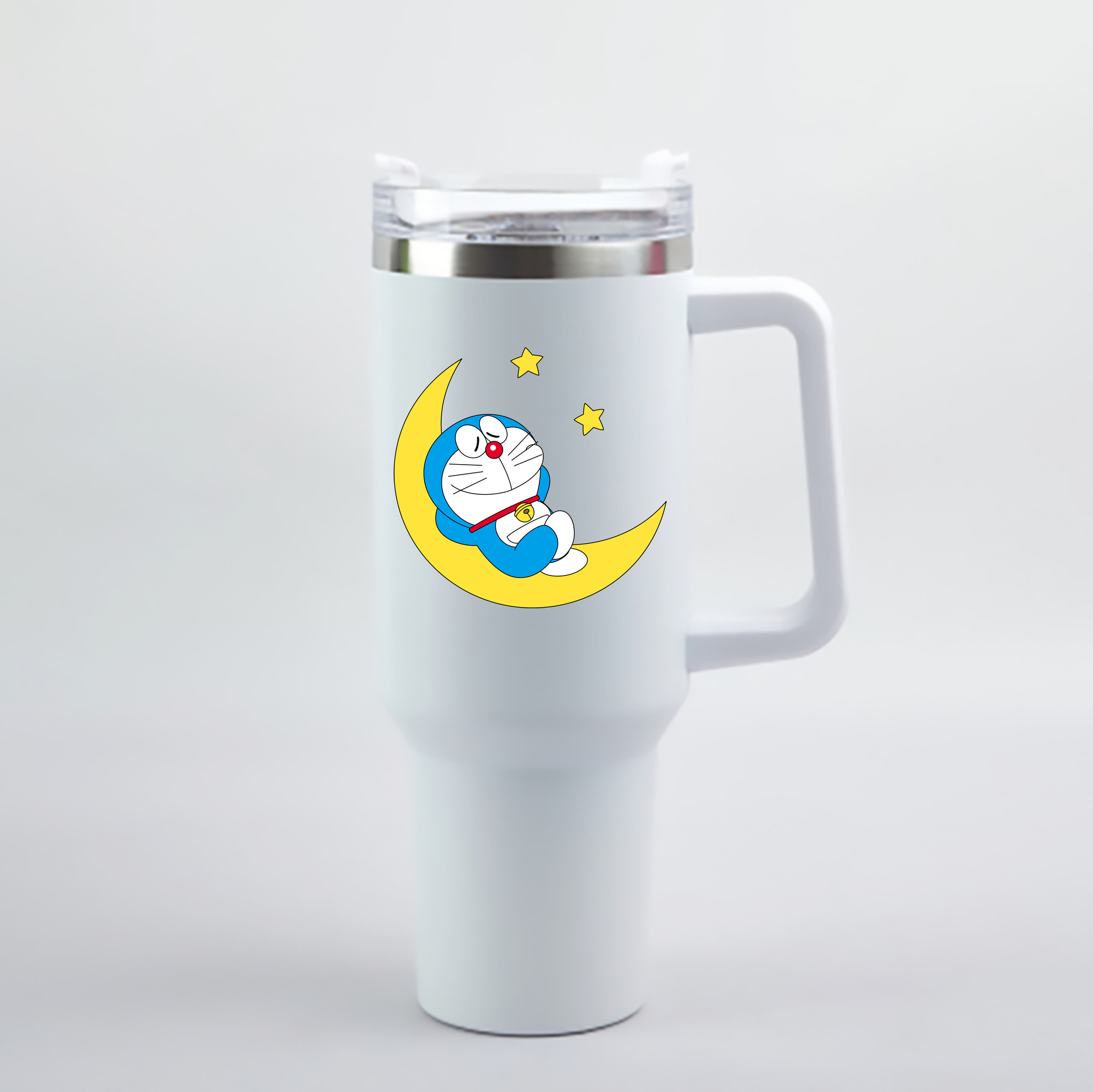 （画像用） ドラえもん Doraemon 1200mL車用タンブラー - クリスタルステッカー（プラスチックストロー付き）