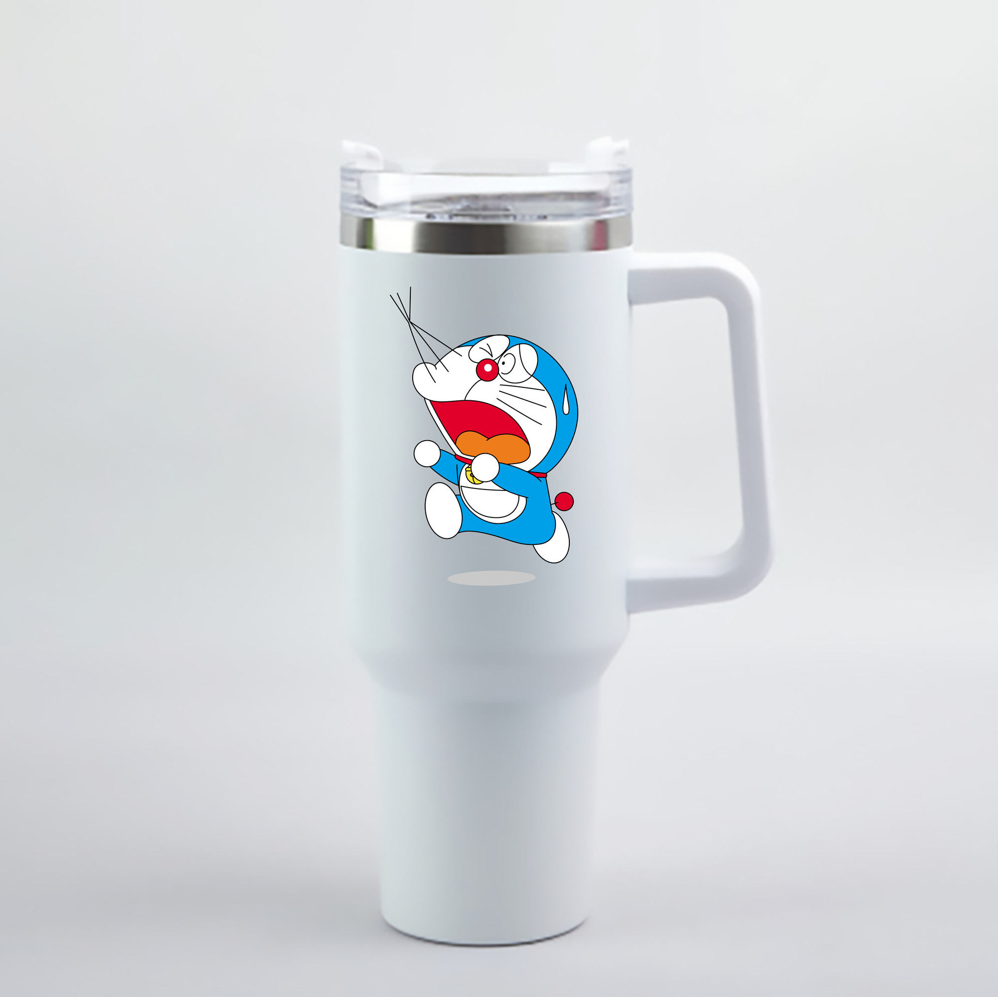 （画像用） ドラえもん Doraemon 1200mL車用タンブラー - クリスタルステッカー（プラスチックストロー付き）