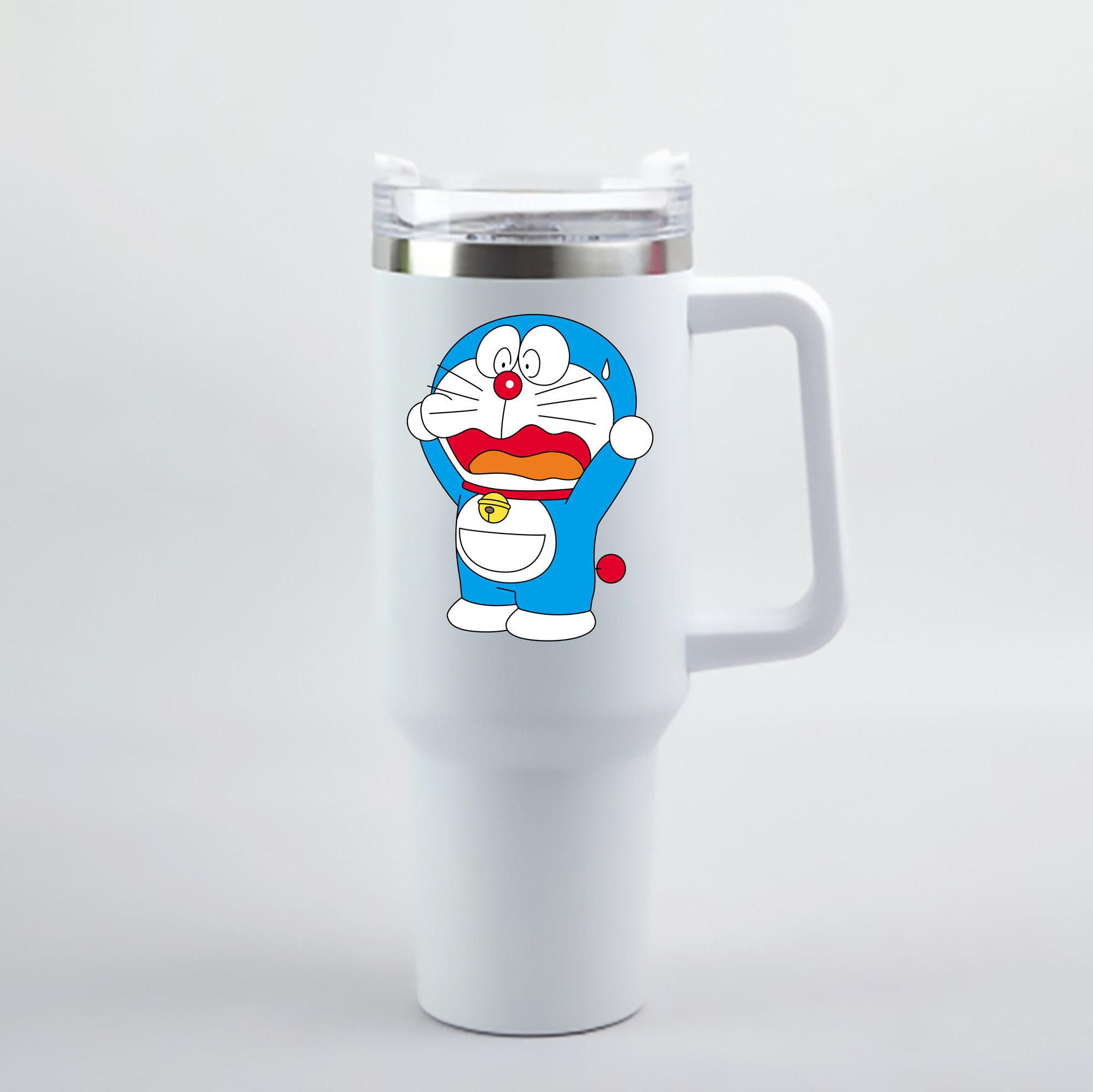 （画像用） ドラえもん Doraemon 1200mL車用タンブラー - クリスタルステッカー（プラスチックストロー付き）