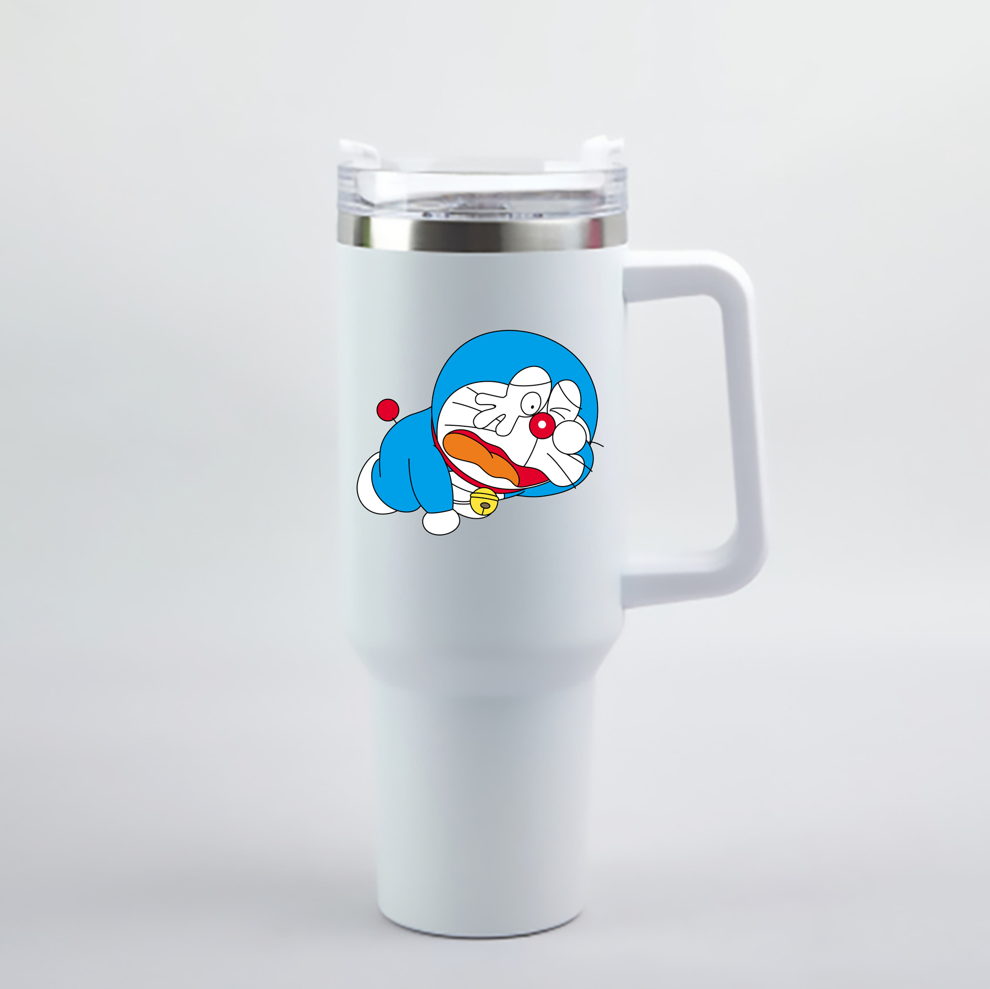 （画像用） ドラえもん Doraemon 1200mL車用タンブラー - クリスタルステッカー（プラスチックストロー付き）